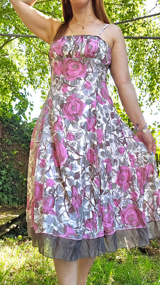 Madge Silk Rose Dress Made in New Zealand