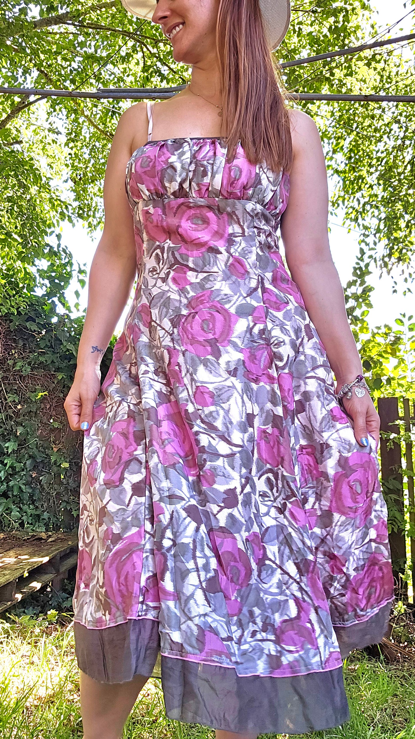 Madge Silk Rose Dress Made in New Zealand