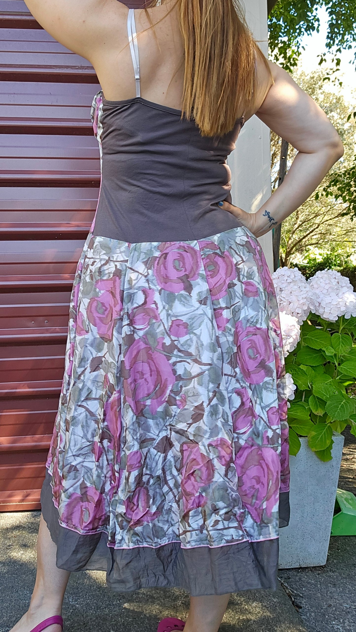 Madge Silk Rose Dress Made in New Zealand