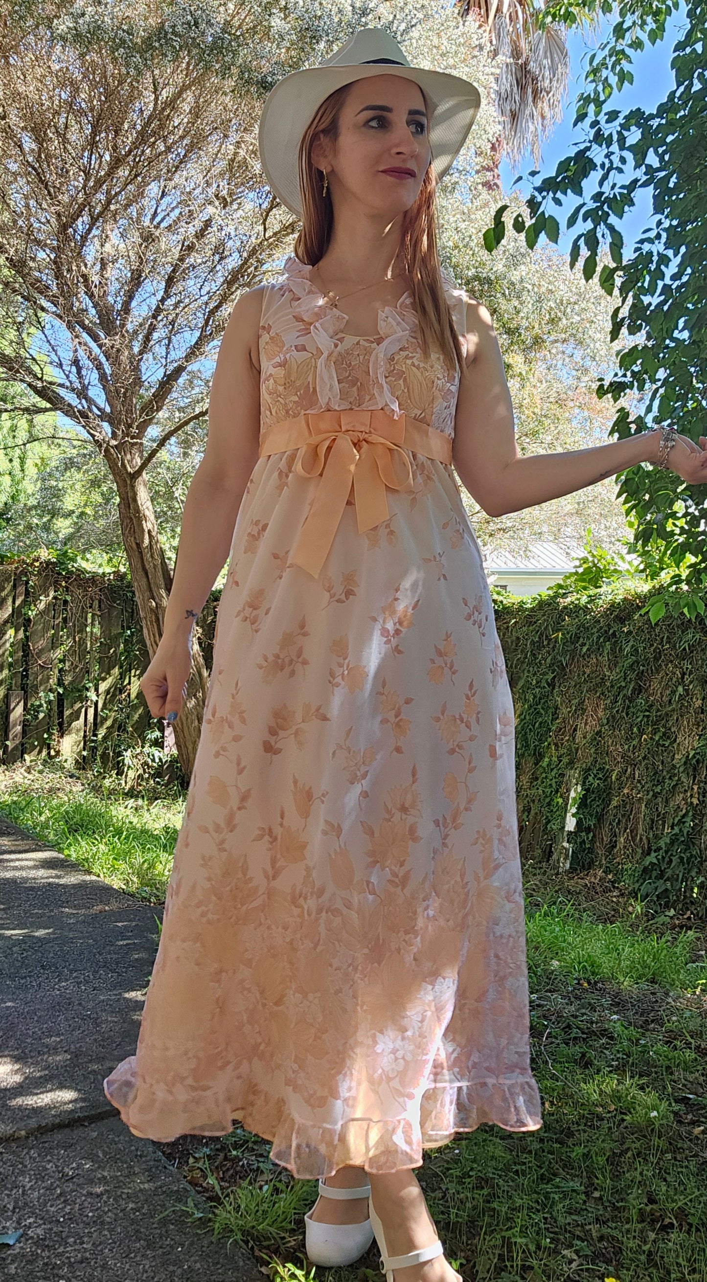Women's Pink and Orange Dress 60s Vintage Nightie by St Michael Slip Dress – Slipwear