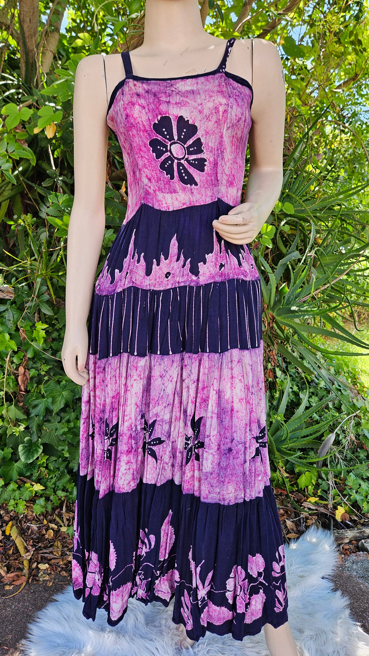 Vintage Inodnesian Maxi Dress 100% cotton