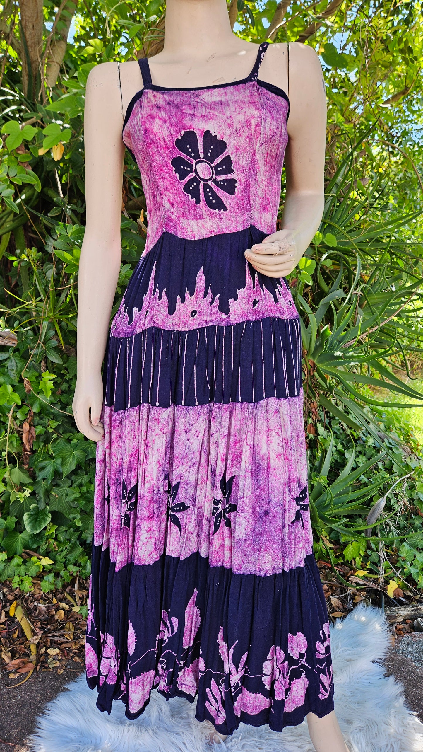 Vintage Inodnesian Maxi Dress 100% cotton