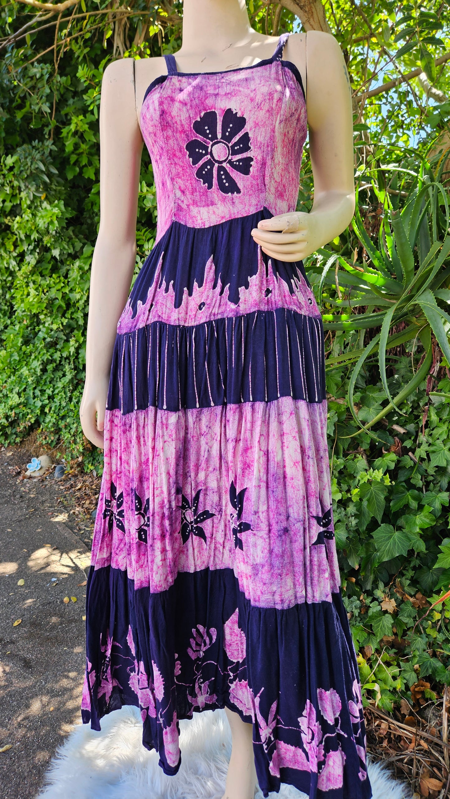 Vintage Inodnesian Maxi Dress 100% cotton