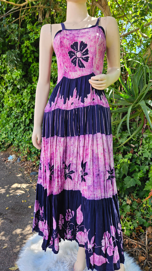 Vintage Inodnesian Maxi Dress 100% cotton