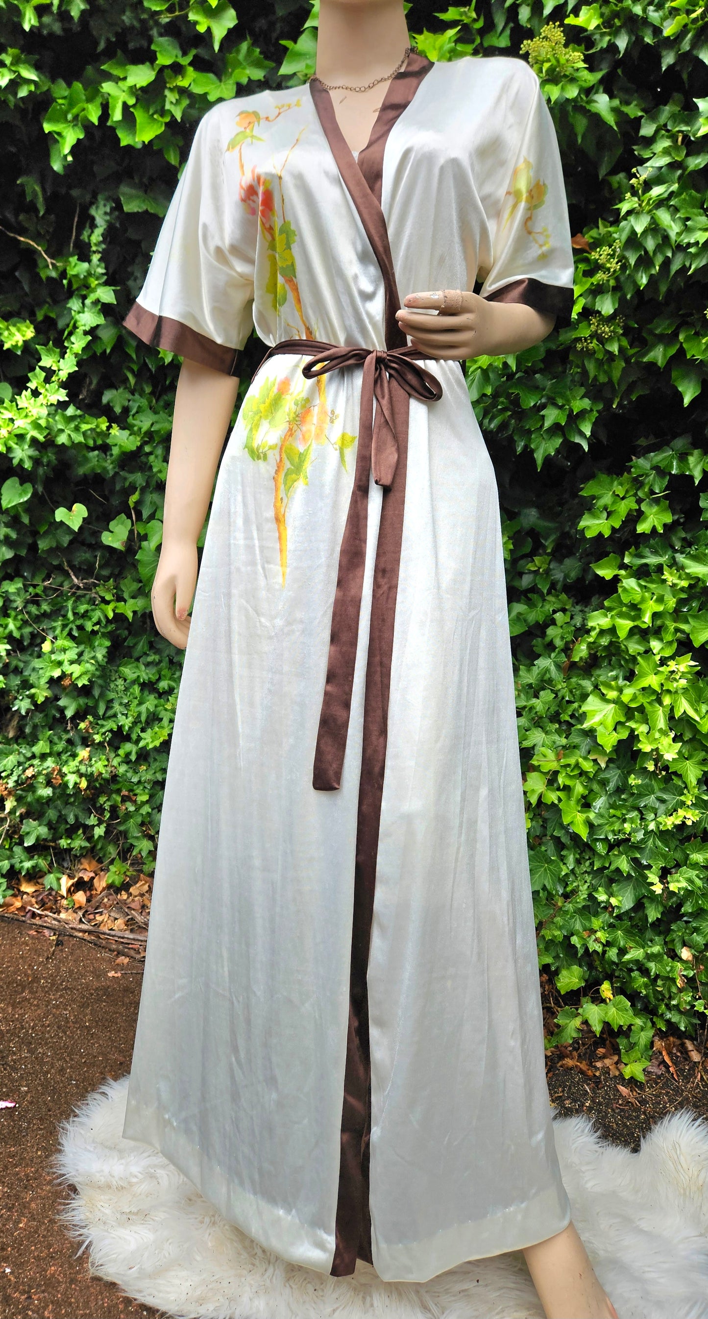 Nz Vintage Robe & Slip dress Lingerie lace Gown Vintage Robe