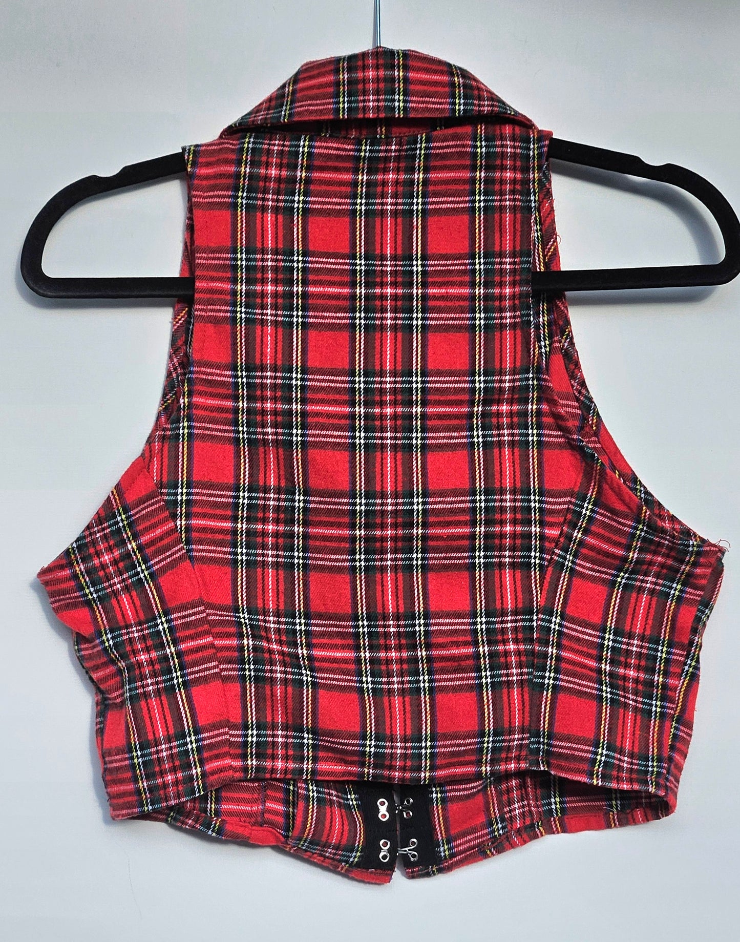 Preloved Red Plaid pattern Vest