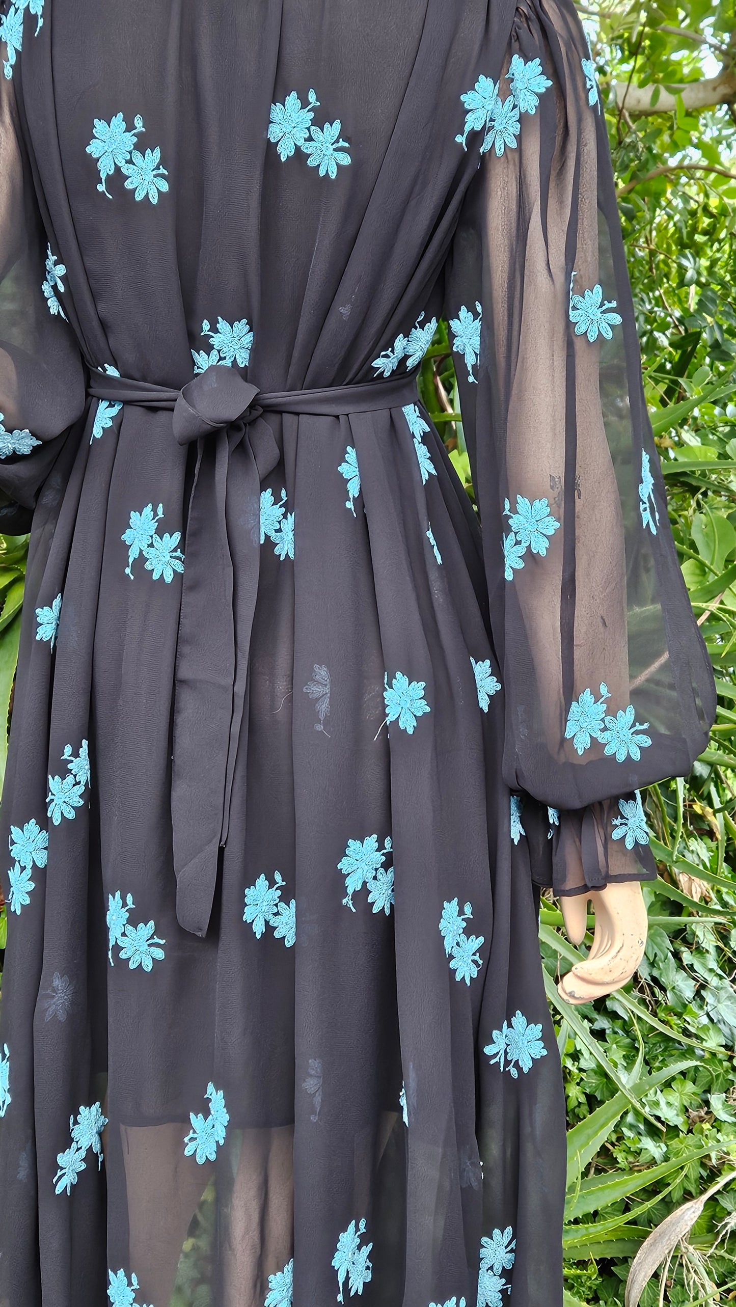 Cut Out Dress Topshop Women's Black and Blue Dress Size 12UK