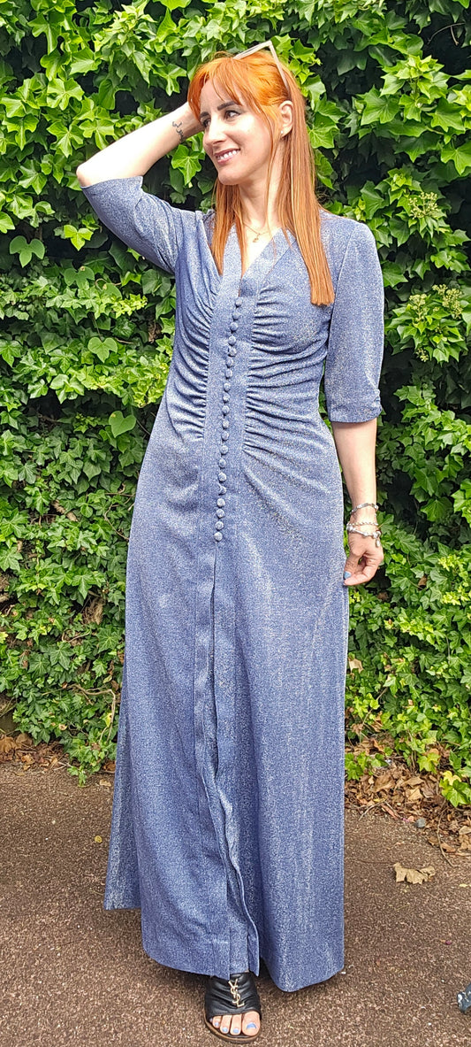 Ruched button up Vintage Dress Preloved Dress - Vintage Dress