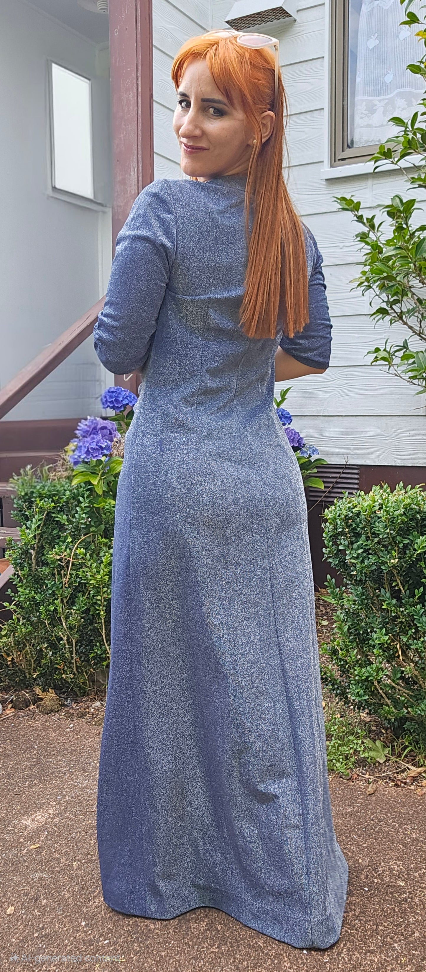 Ruched button up Vintage Dress Preloved Dress - Vintage Dress
