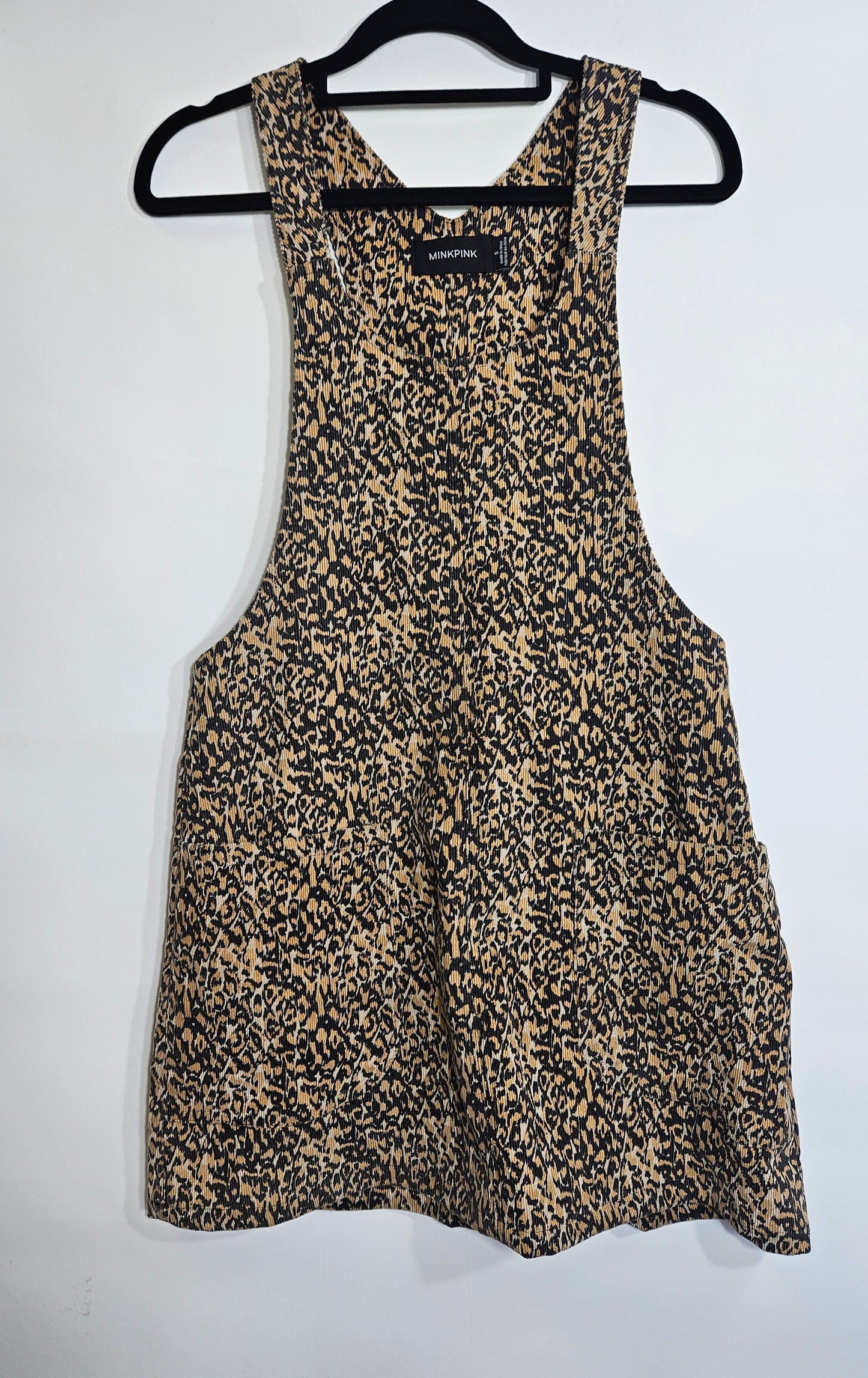 MinkPink Women's Tan and Brown Dungarees-Overalls Women's Pinafore Dress - Skirt Size S