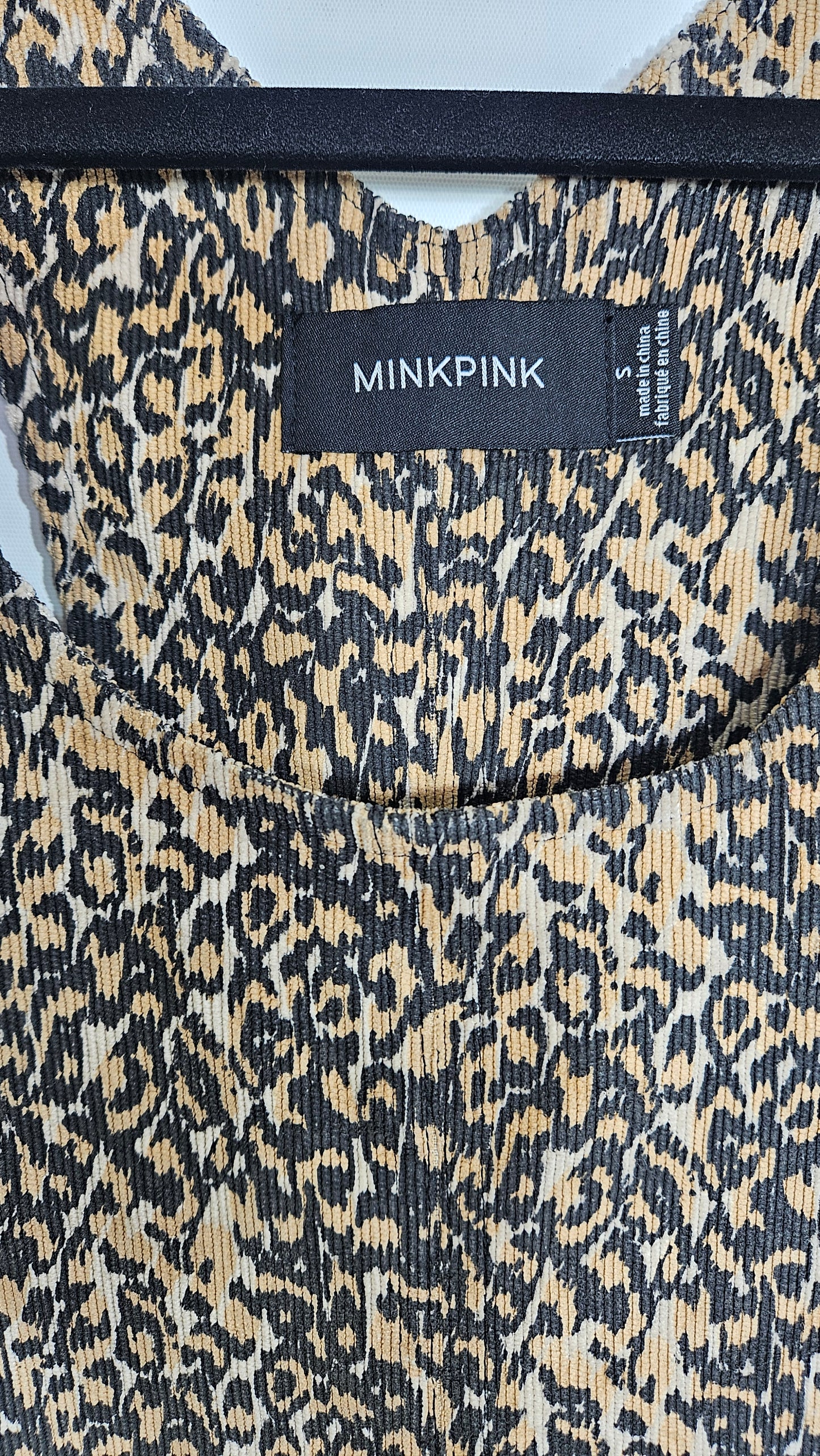 MinkPink Women's Tan and Brown Dungarees-Overalls Women's Pinafore Dress - Skirt Size S