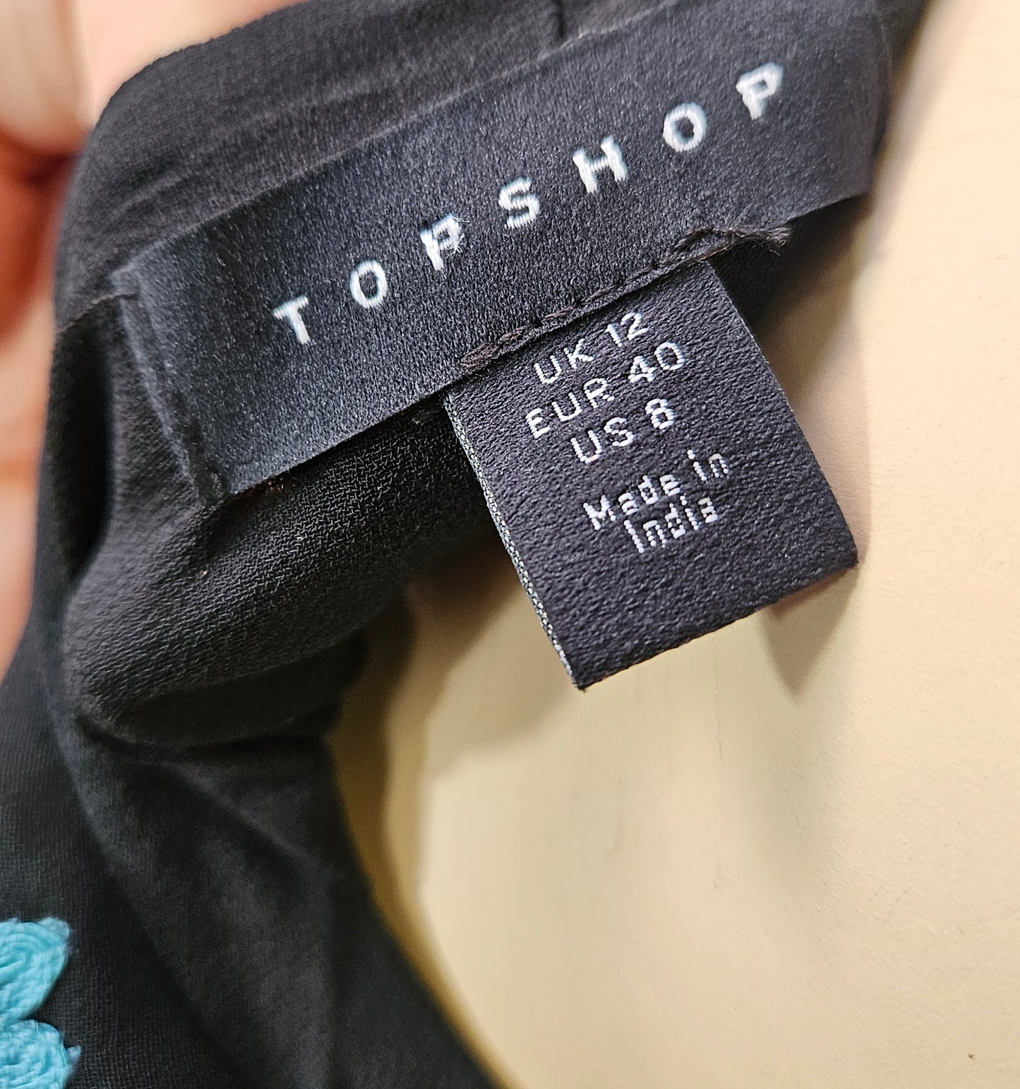Cut Out Dress Topshop Women's Black and Blue Dress Size 12UK