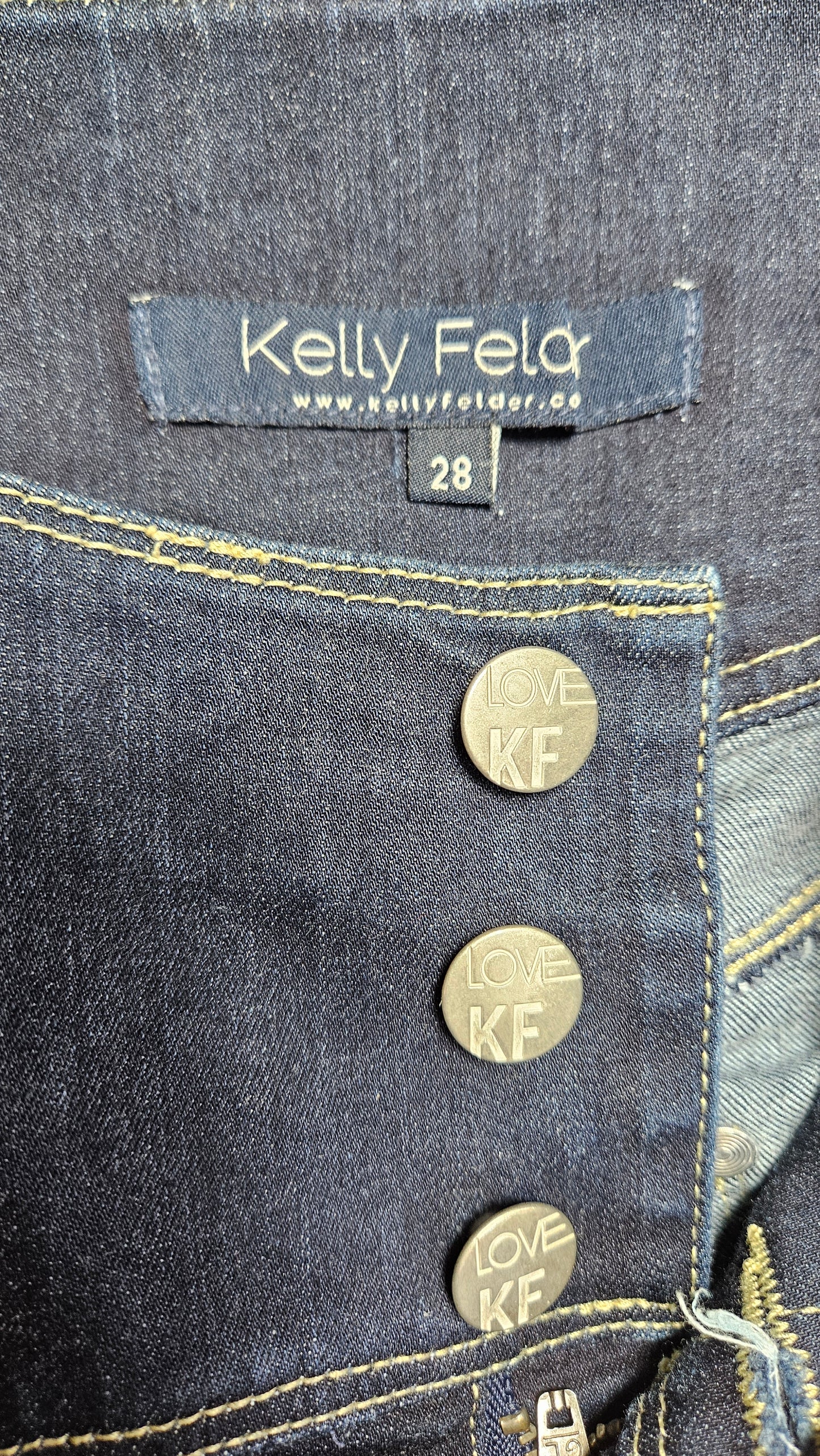 Kelly Felder High waisted Denim Pants Size 28.