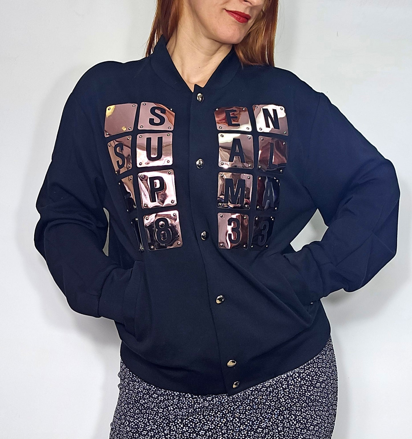 SENSUAL PMA Japanese Brand Distressed Design Punk Casual Style Bomber w/ Pocket