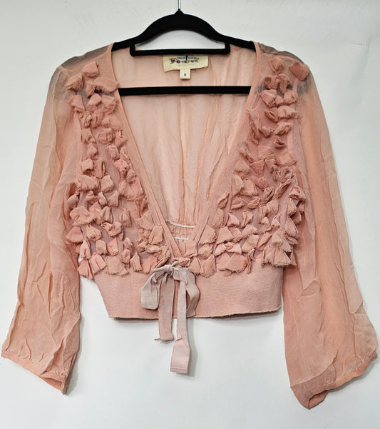 Trelise Cooper light jacket- pink cropped jacket by Trelise Cooper