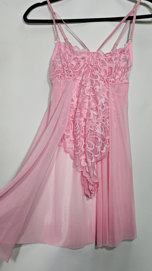 Lovely Pink lingerie Romantic Babydoll slip dress