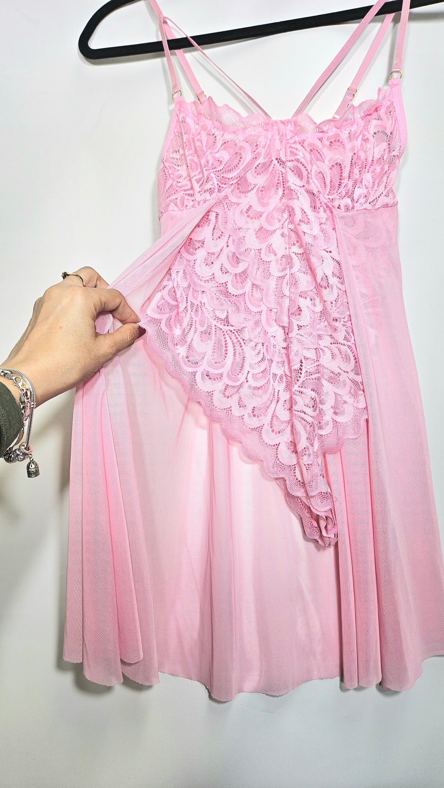 Lovely Pink lingerie Romantic Babydoll slip dress