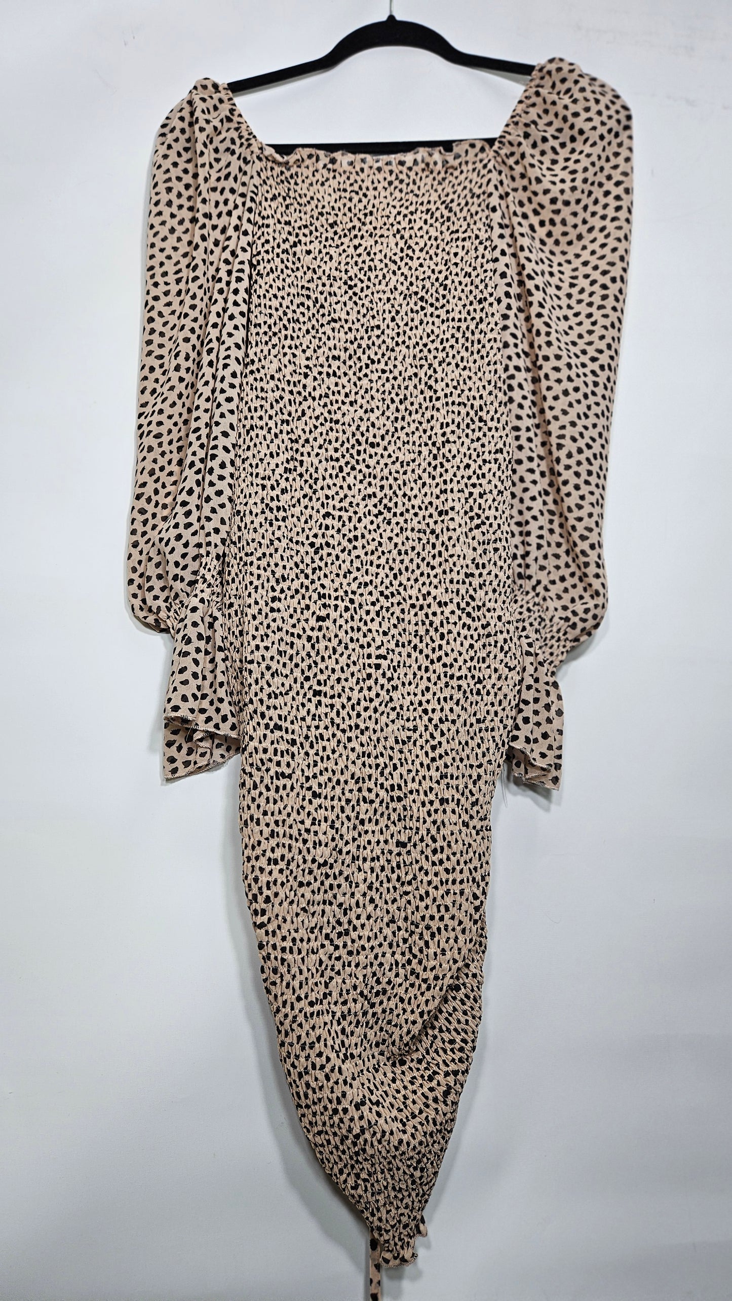 Kinsley Mini Dress Leopard Dress Size M Women Long Sleeve - Short Dress - Mini Dress