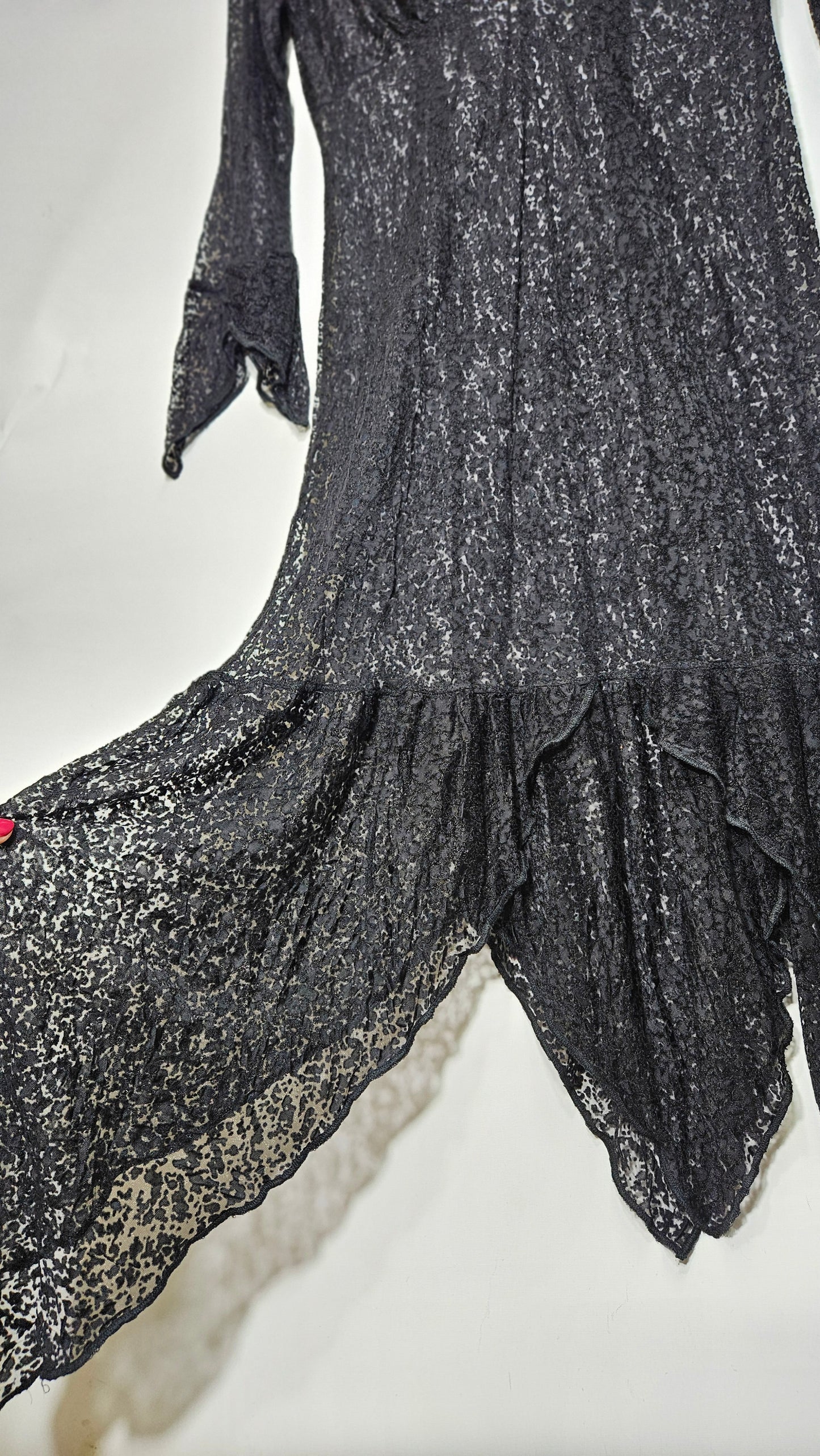 Gothic Black Asymmetrical Dress Long Preloved Dress