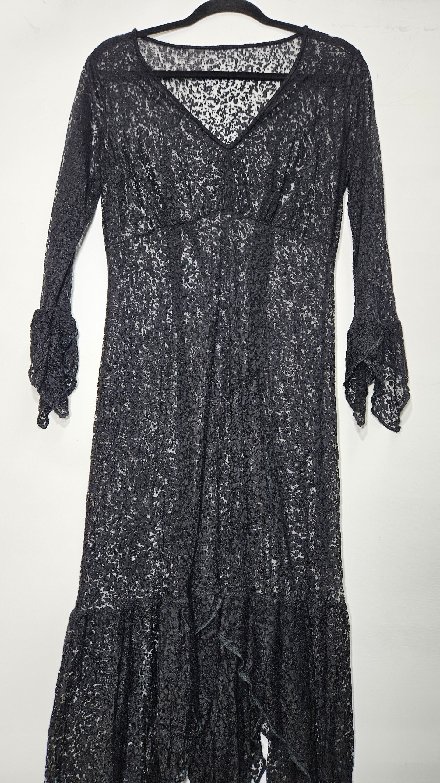 Gothic Black Asymmetrical Dress Long Preloved Dress