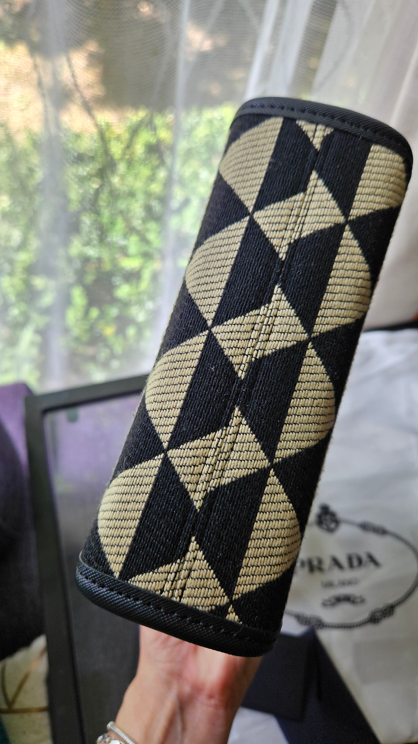 Prada Symbole Triangolo Jacquard Mini Tote - Prada shoulder bag - Mini hand bag
