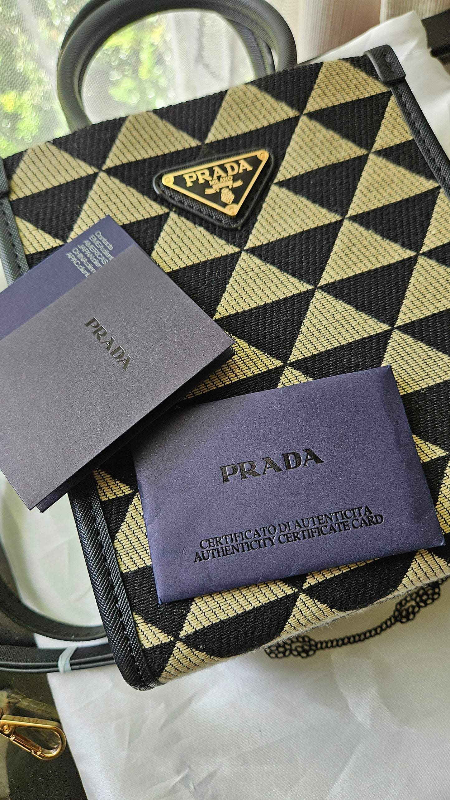 Prada Symbole Triangolo Jacquard Mini Tote - Prada shoulder bag - Mini hand bag