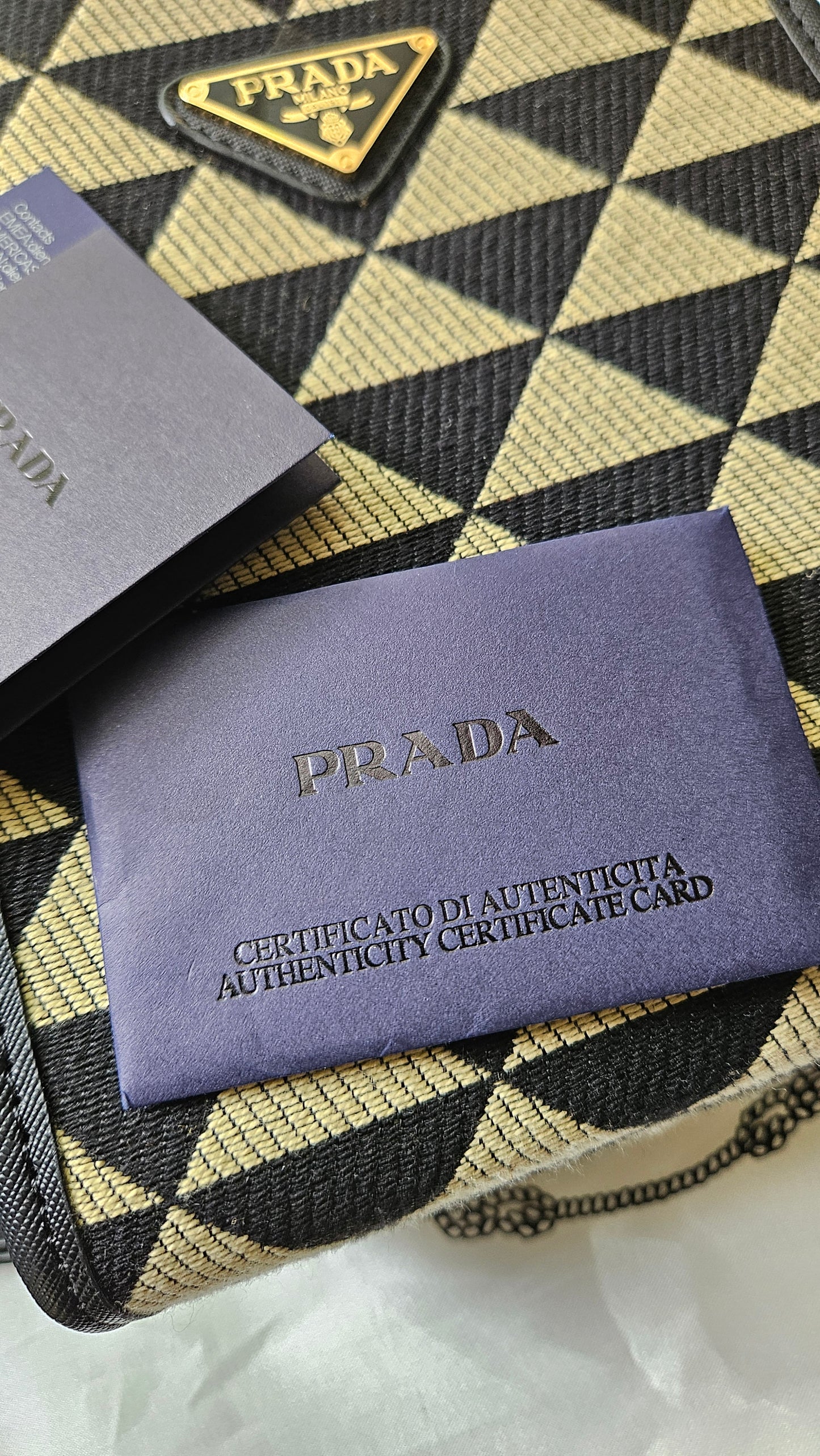 Prada Symbole Triangolo Jacquard Mini Tote - Prada shoulder bag - Mini hand bag
