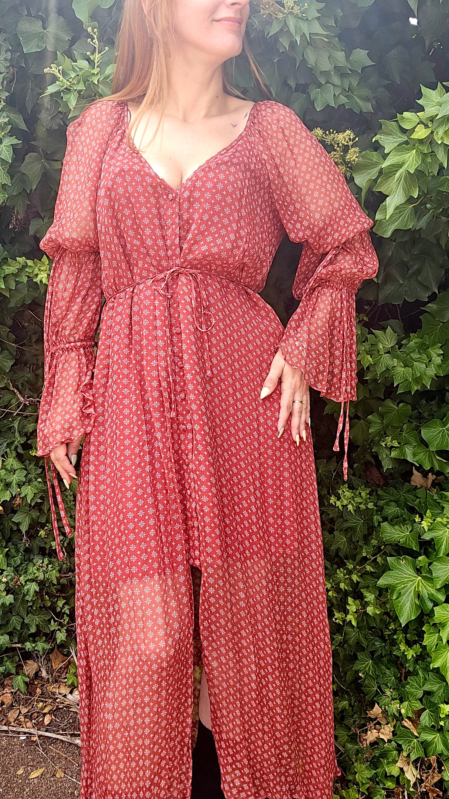 Stevie May Stella Midi Dress beautiful terracotta red MIDI Dress Size M