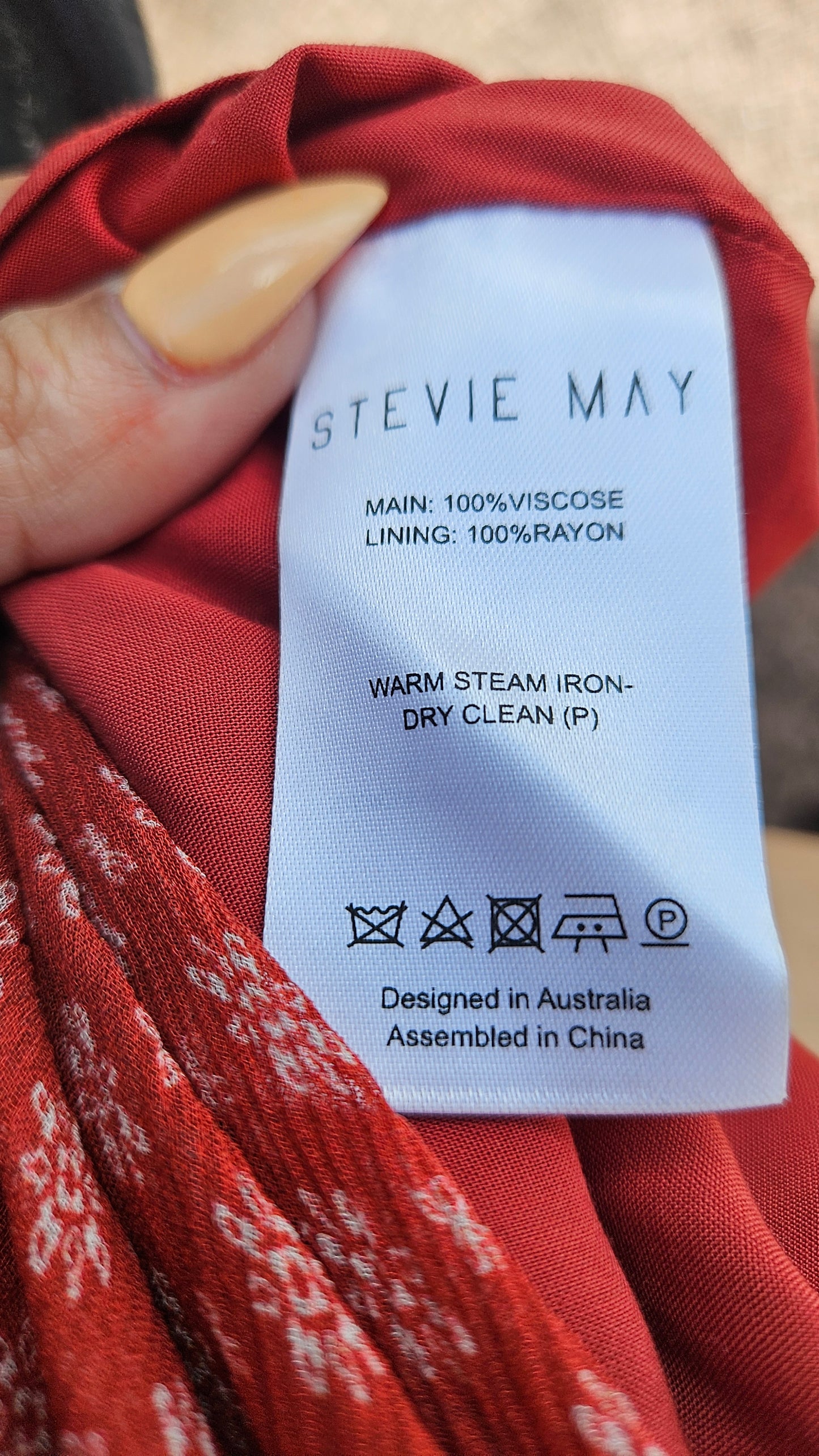 Stevie May Stella Midi Dress beautiful terracotta red MIDI Dress Size M