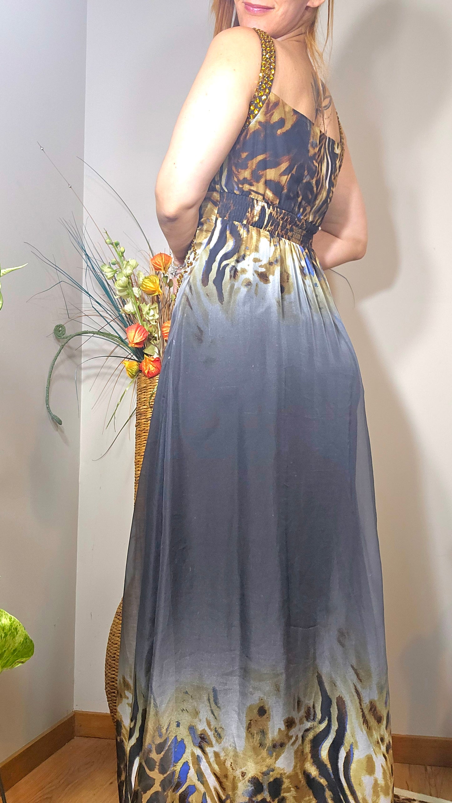 Gray and gold Evening Dress - Preloved Dress