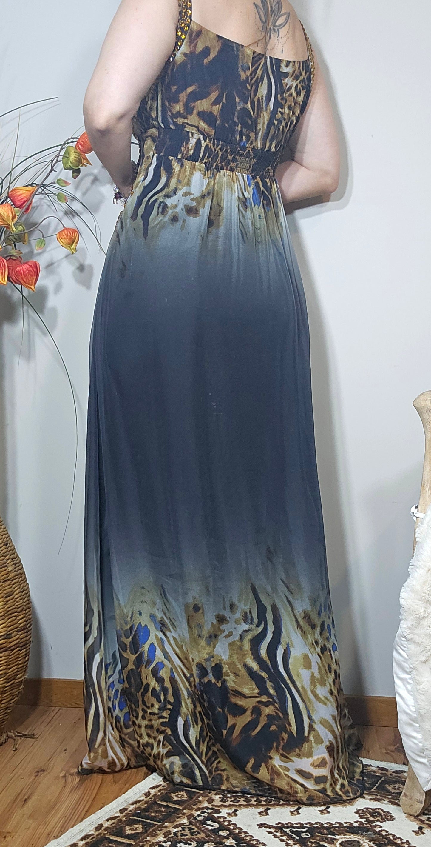 Gray and gold Evening Dress - Preloved Dress