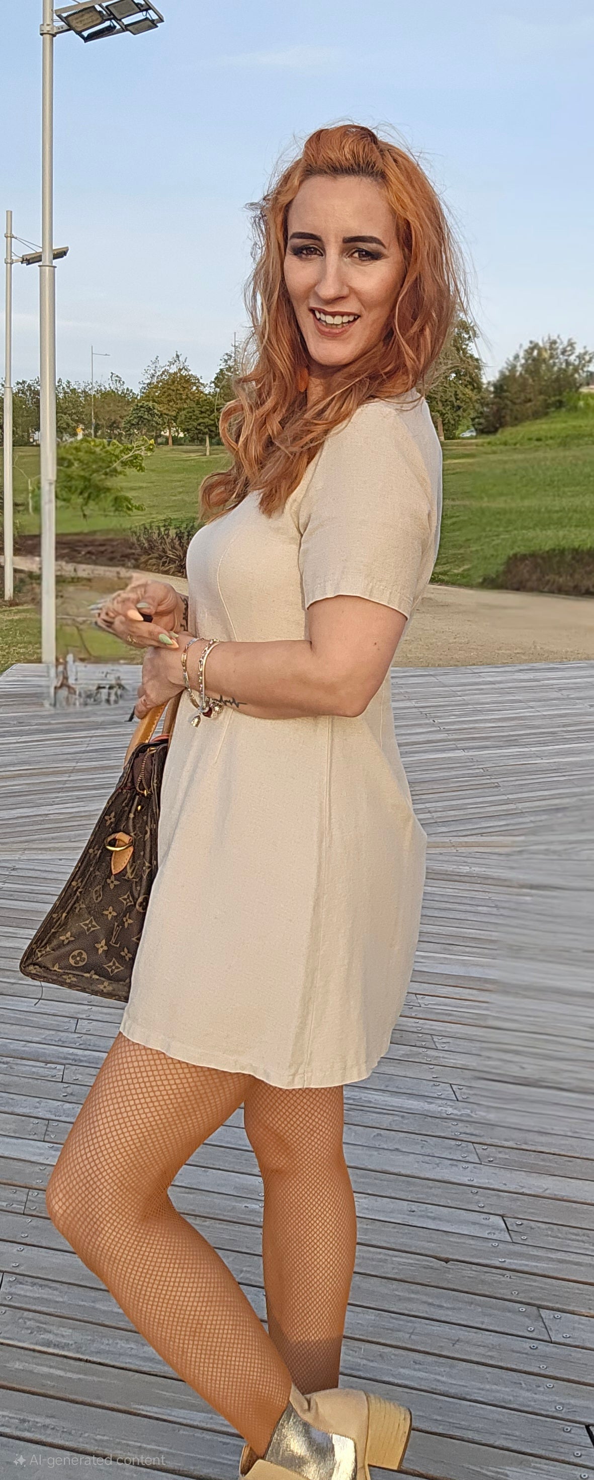 Mini Dress - Beige Dress - Preloved Dress