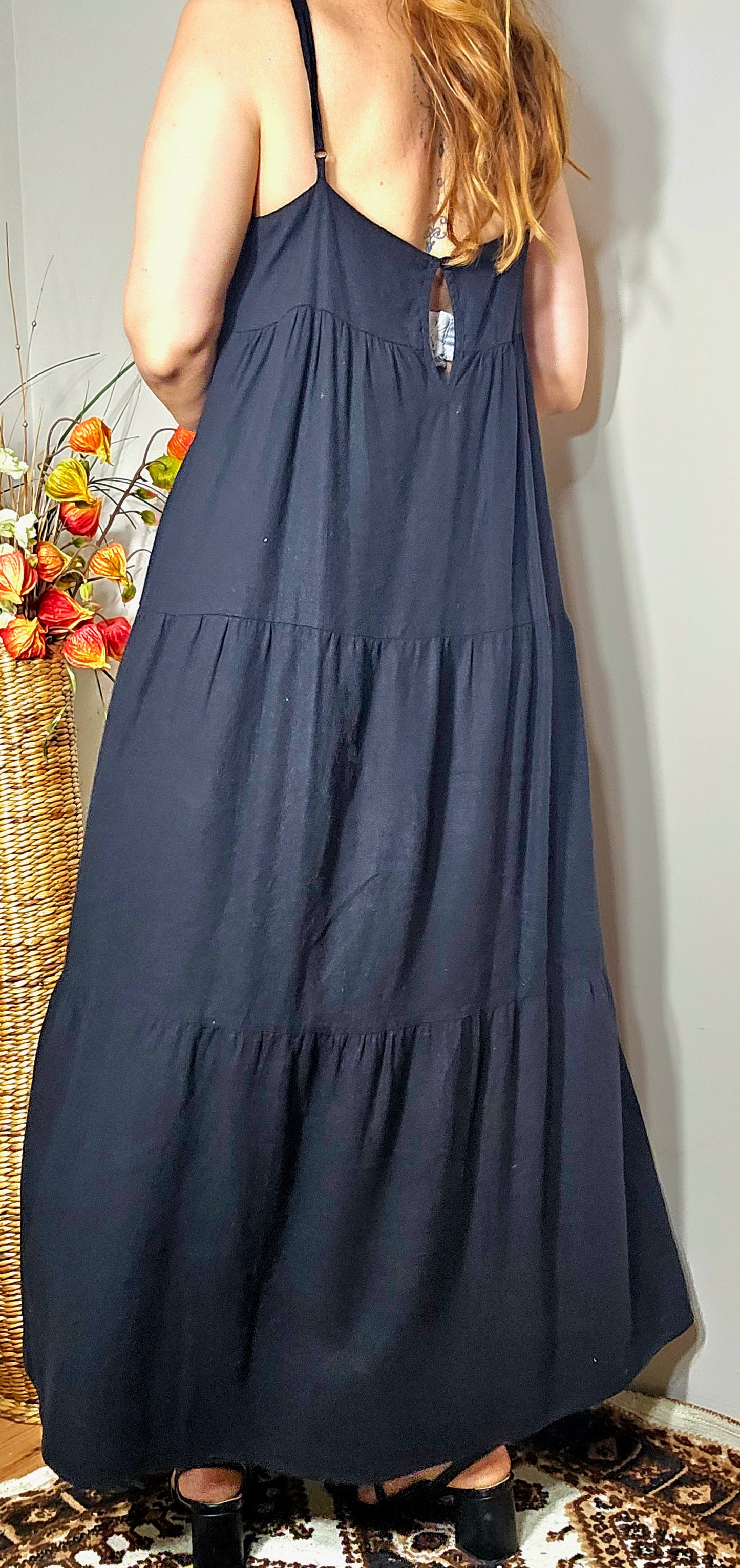 Glasson tiered linen maxi dress Maxi Dress - Second hand find!