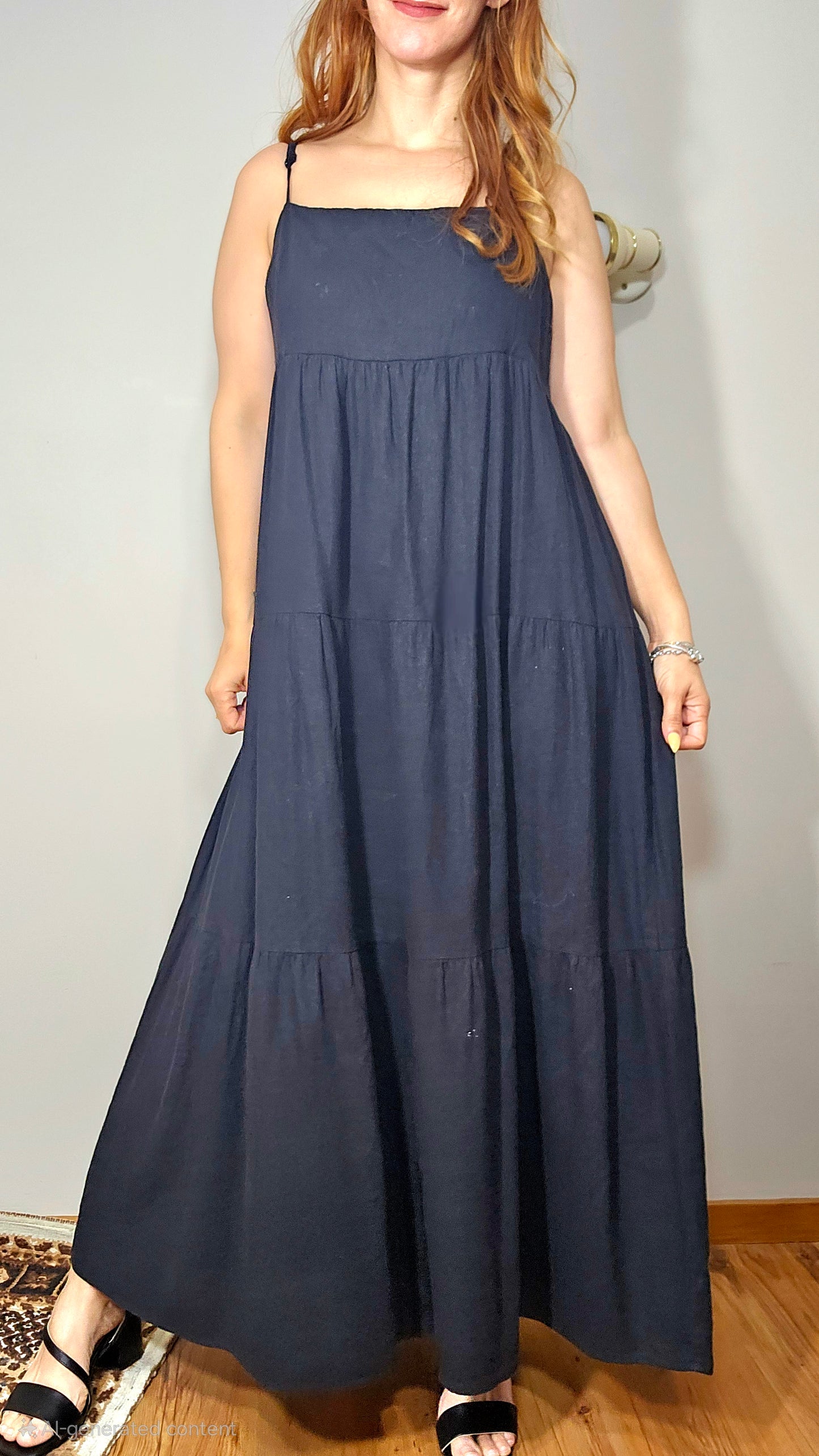 Glasson tiered linen maxi dress Maxi Dress - Second hand find!