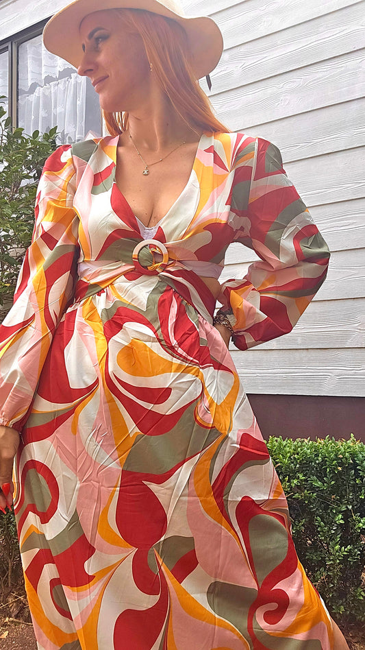 CUT OUT TIE BACK MAXI DRESS size S-M