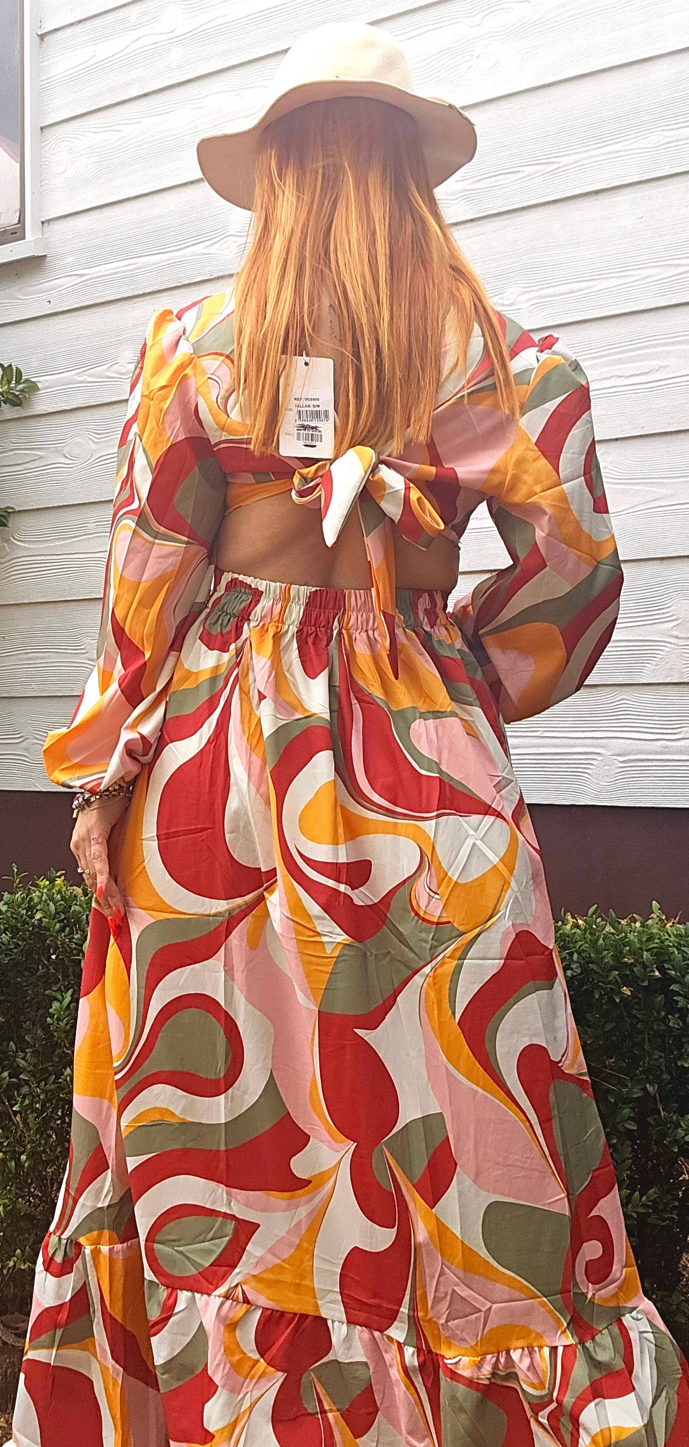 CUT OUT TIE BACK MAXI DRESS size S-M