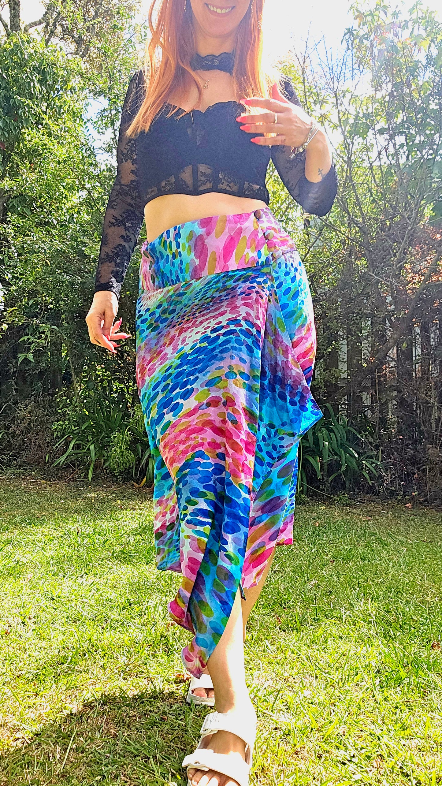 100% Silk Wrapped Skirt Size 10