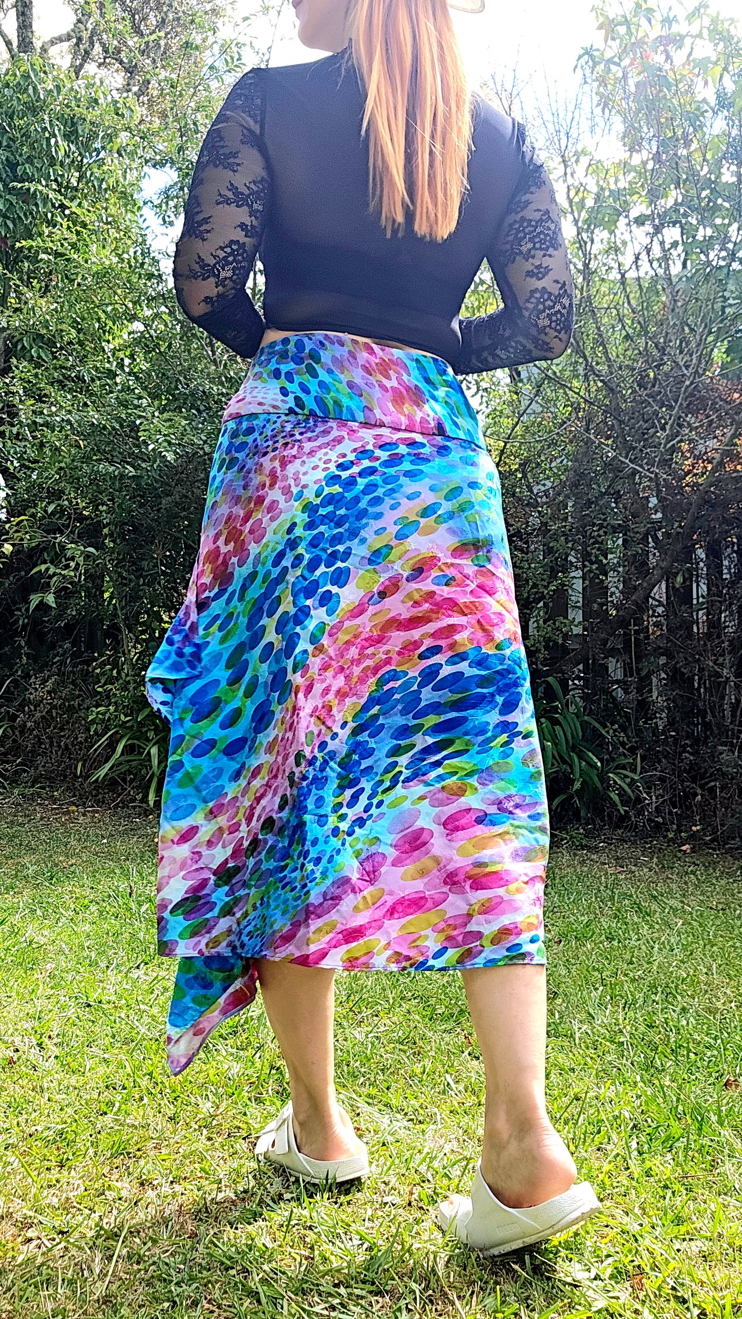 100% Silk Wrapped Skirt Size 10