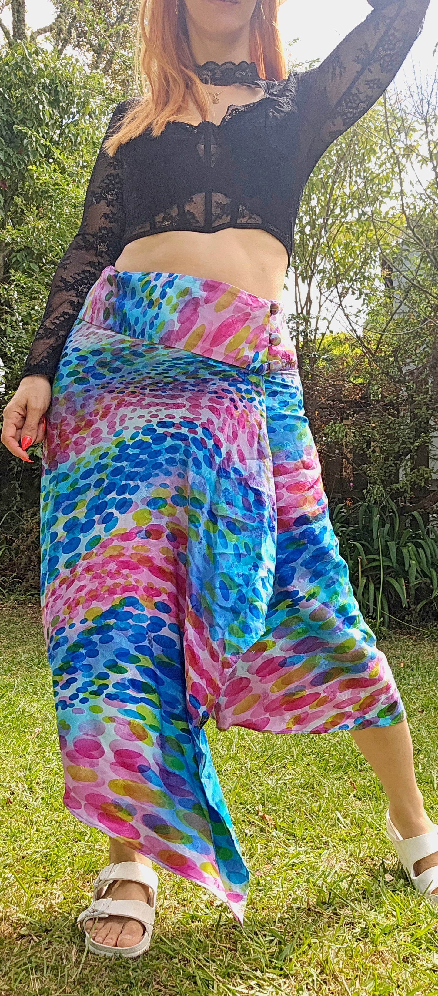 100% Silk Wrapped Skirt Size 10