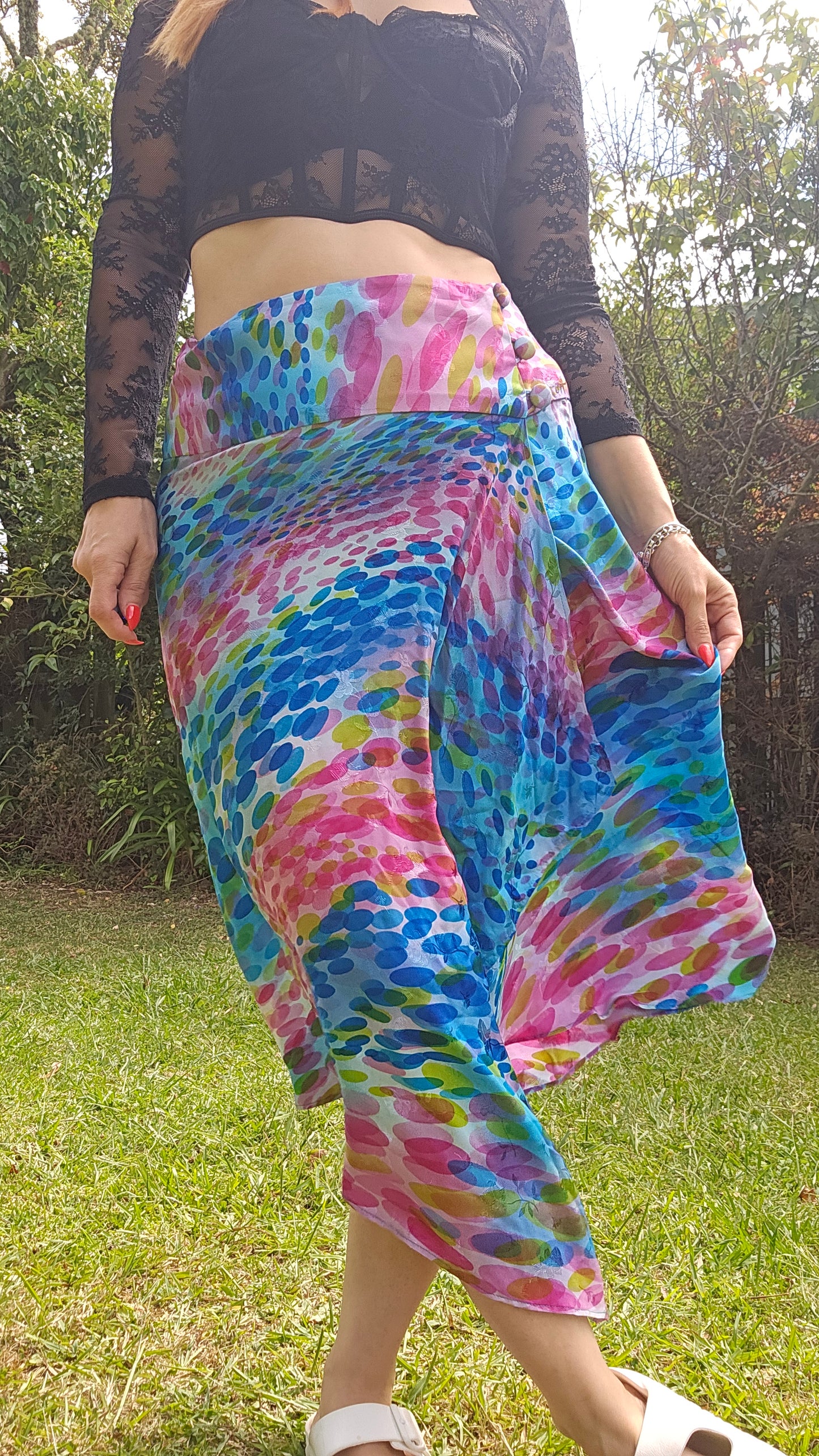 100% Silk Wrapped Skirt Size 10