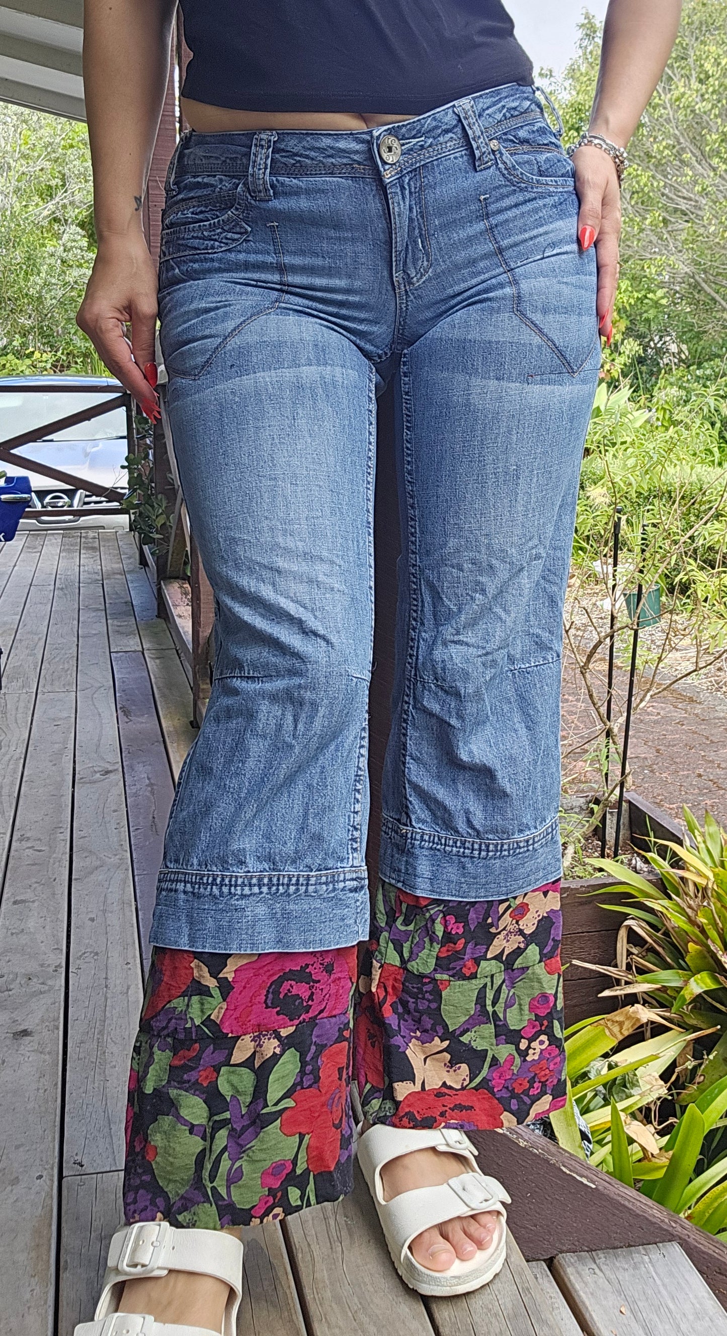 Bohemian Flared jeans. Y2K Pants. Festival Flares Size 32.