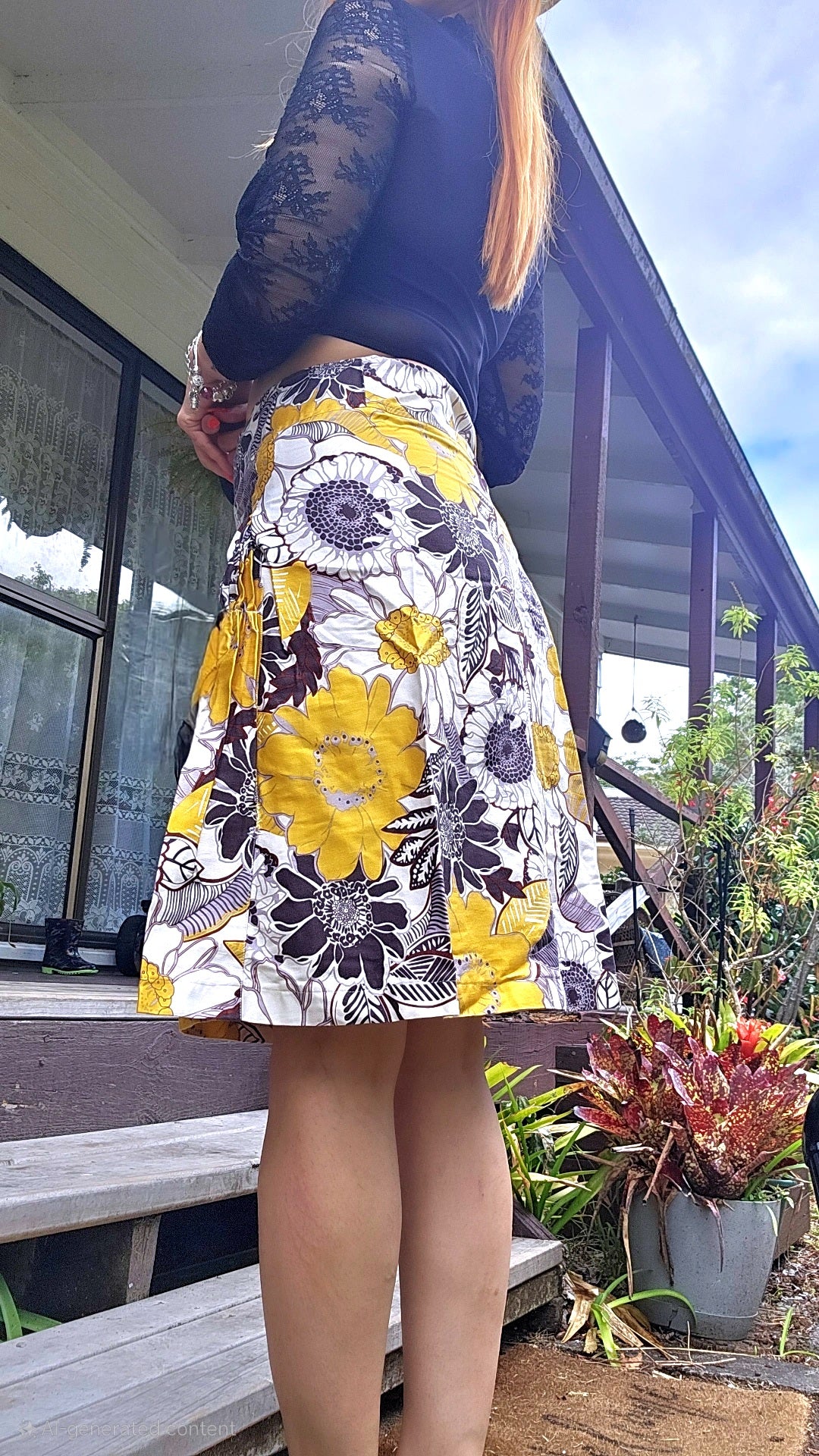Stunning floral skirt by Vanilla Ink - High waisted skirt.