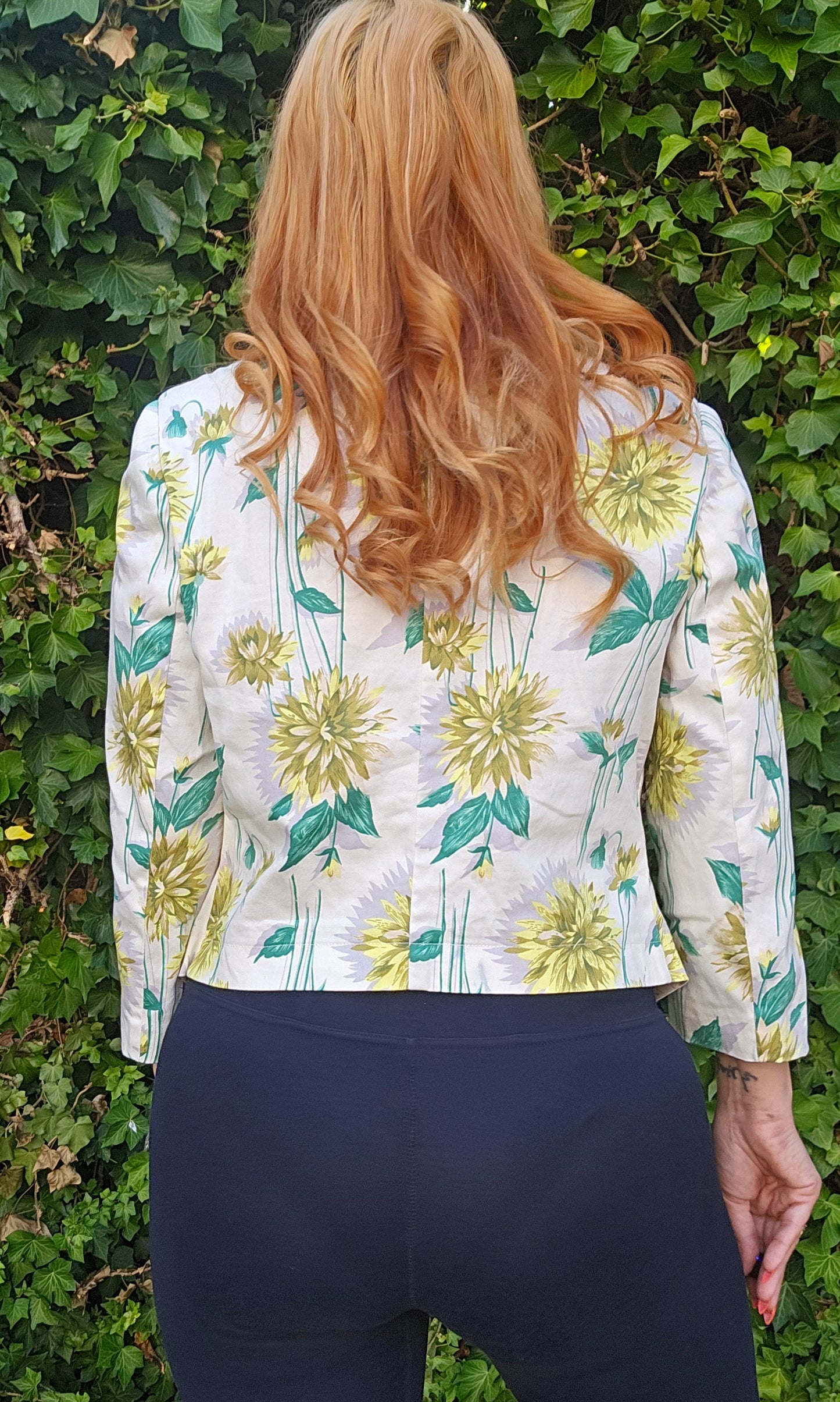 Floral Glasson jacket beige, green and yellow Size 10