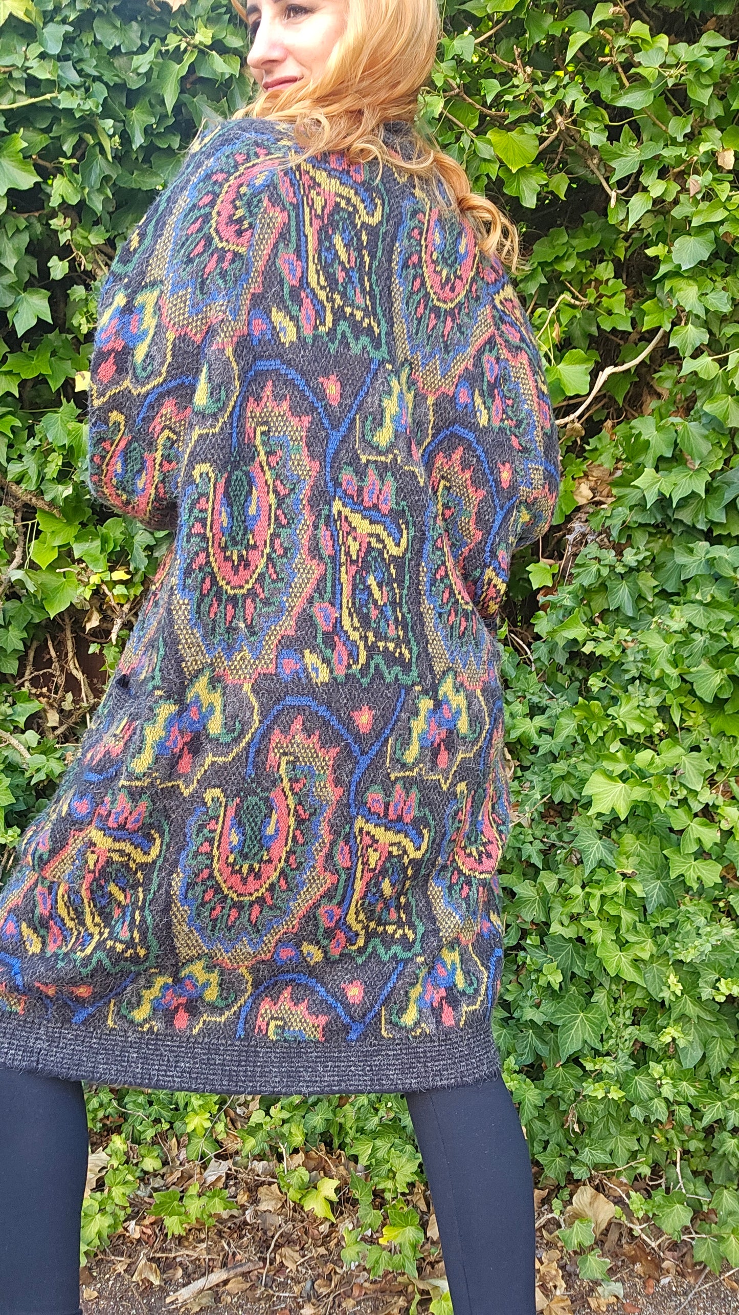 Vintage Cardi - Knitted Coat - Long Coat - Cardigan