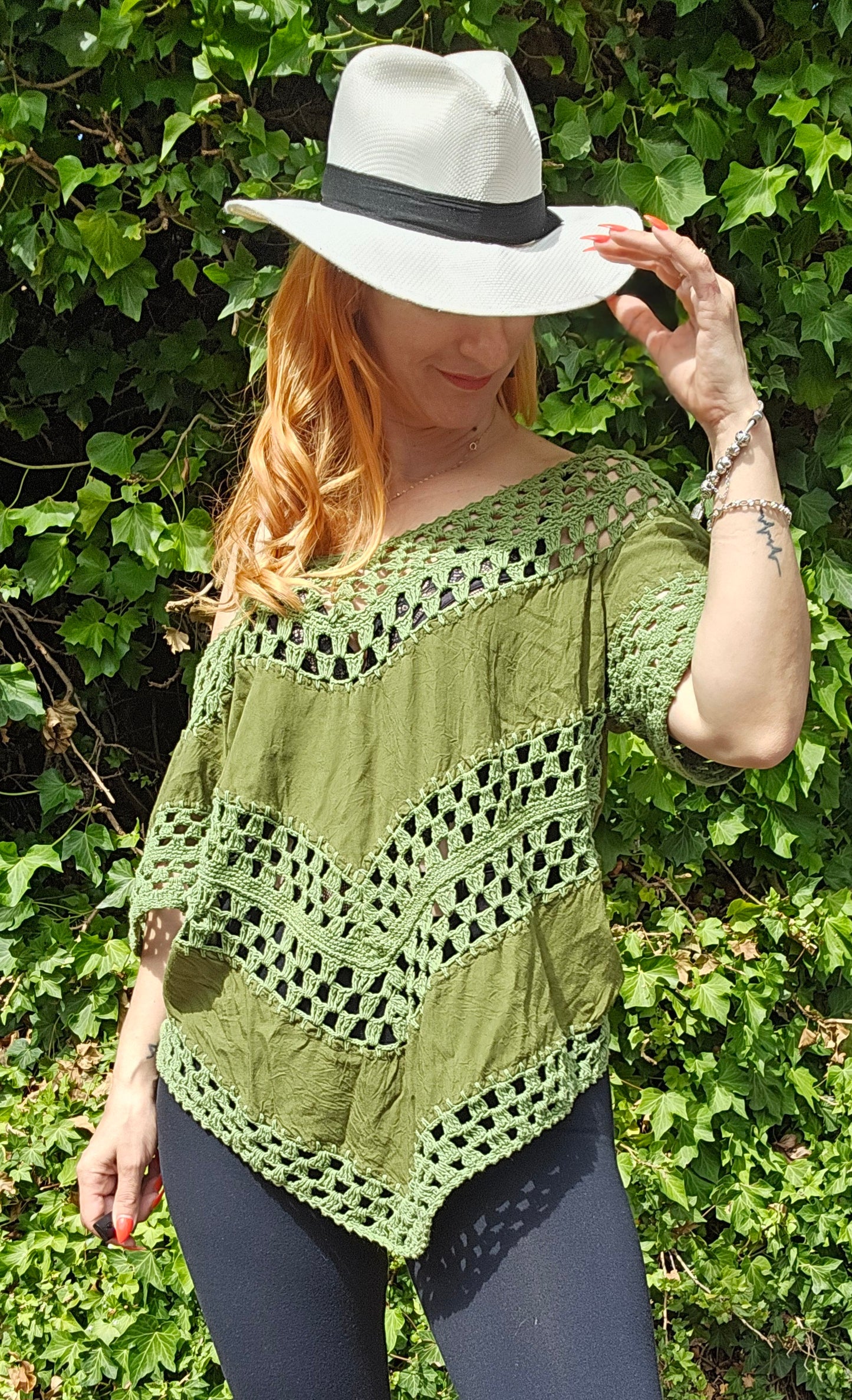 Bohemian Top Womens Crochet Knit