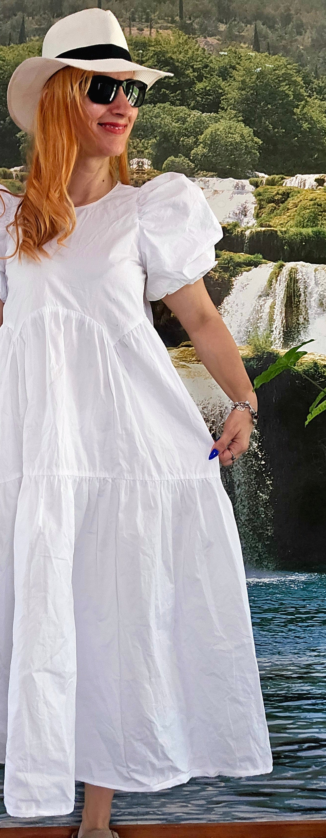 Midi Dress - White pull on Zara Dress