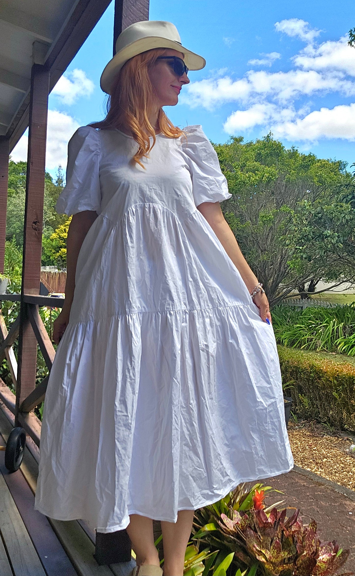 Midi Dress - White pull on Zara Dress