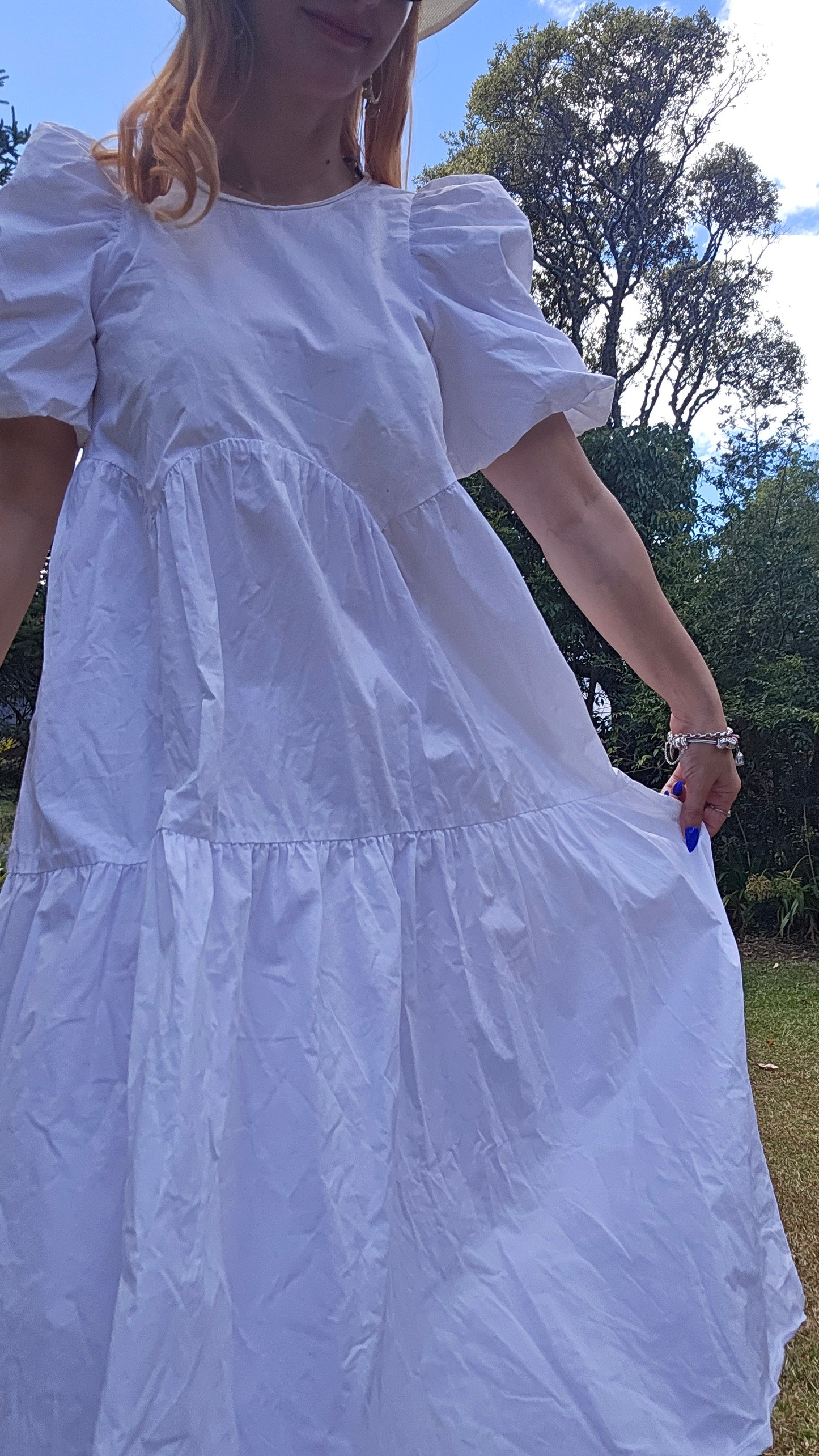 Midi Dress - White pull on Zara Dress