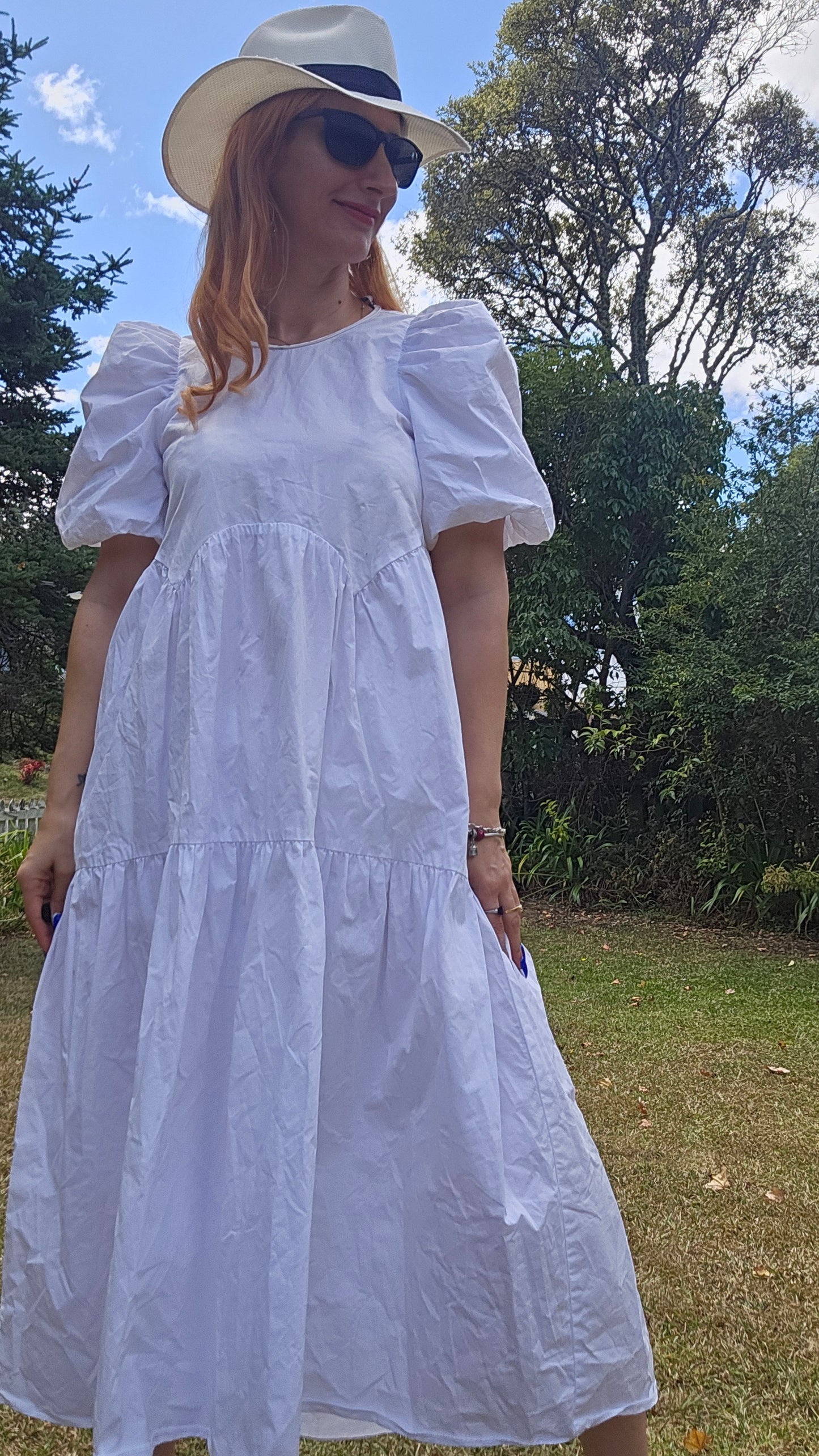 Midi Dress - White pull on Zara Dress