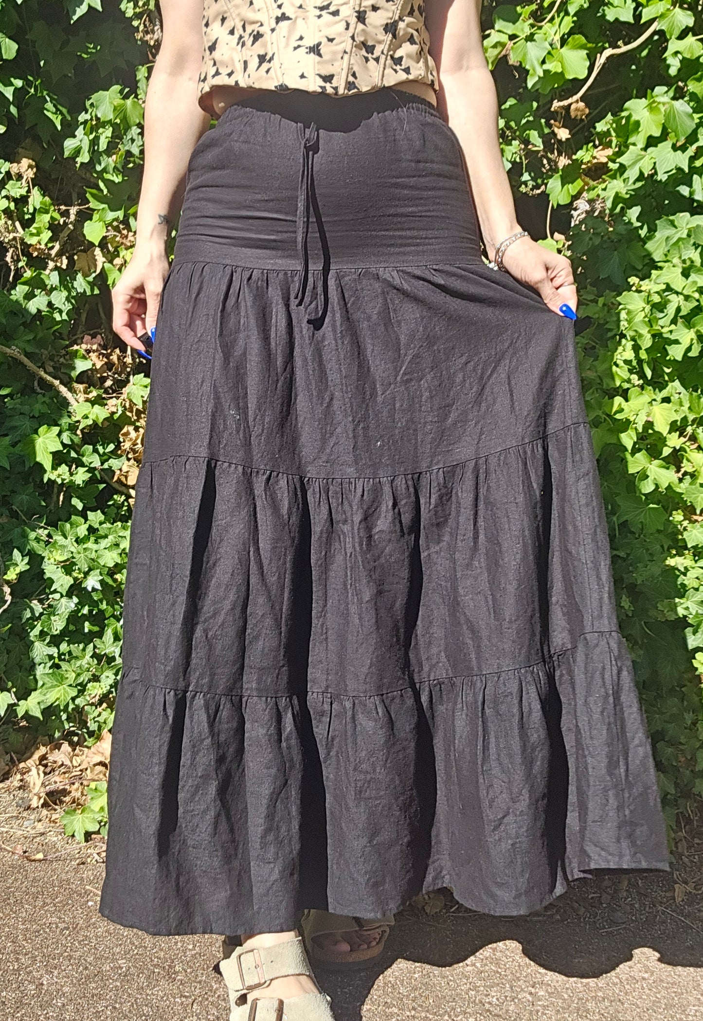Black Maxi Skirt Size 6 Pre-loved skirt Second Hand Skirt